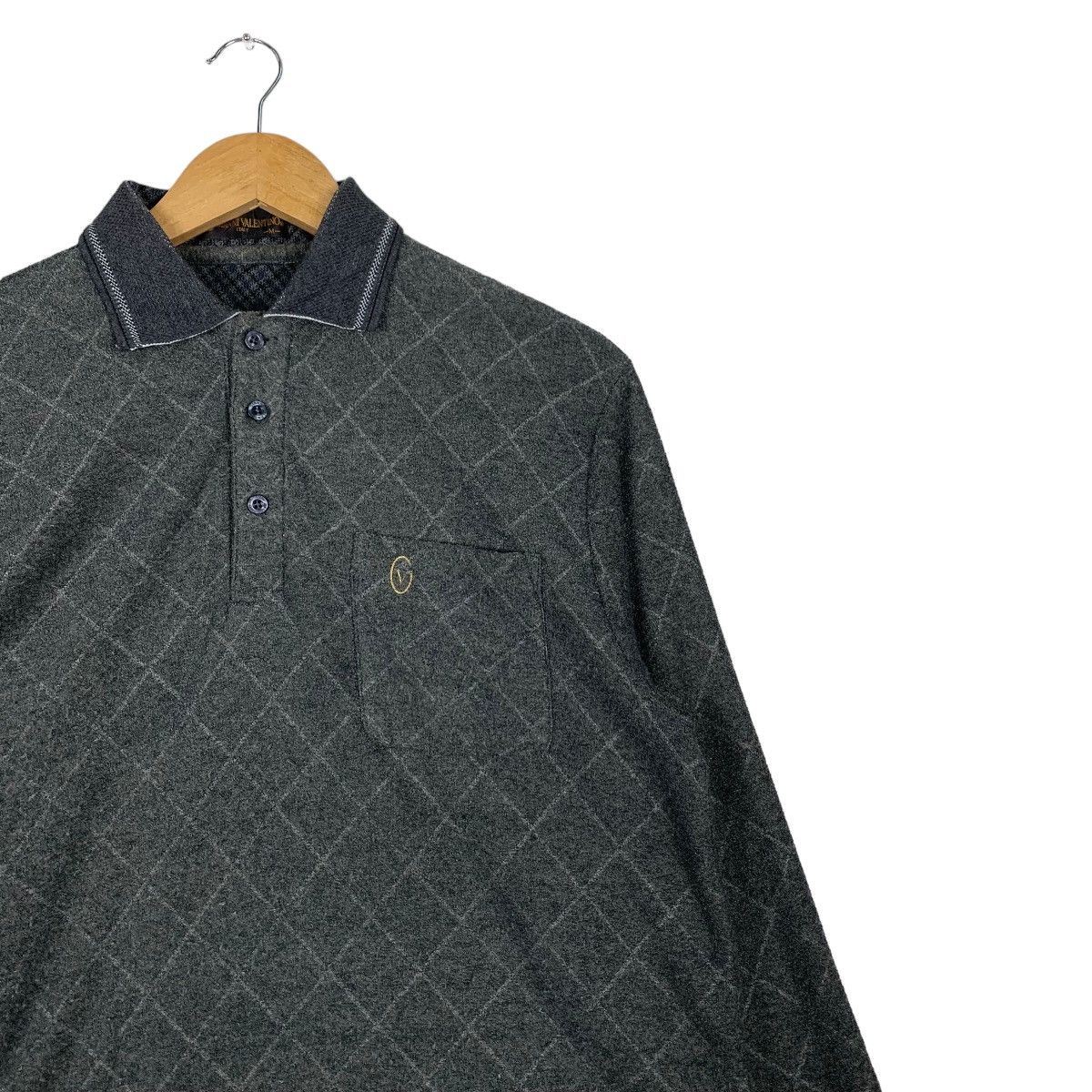 Gianni Valentino GIANNI VALENTINO Checked Long Sleeve Polo Shirt #1165-C53 Size US M / EU 48-50 / 2 - 5 Thumbnail
