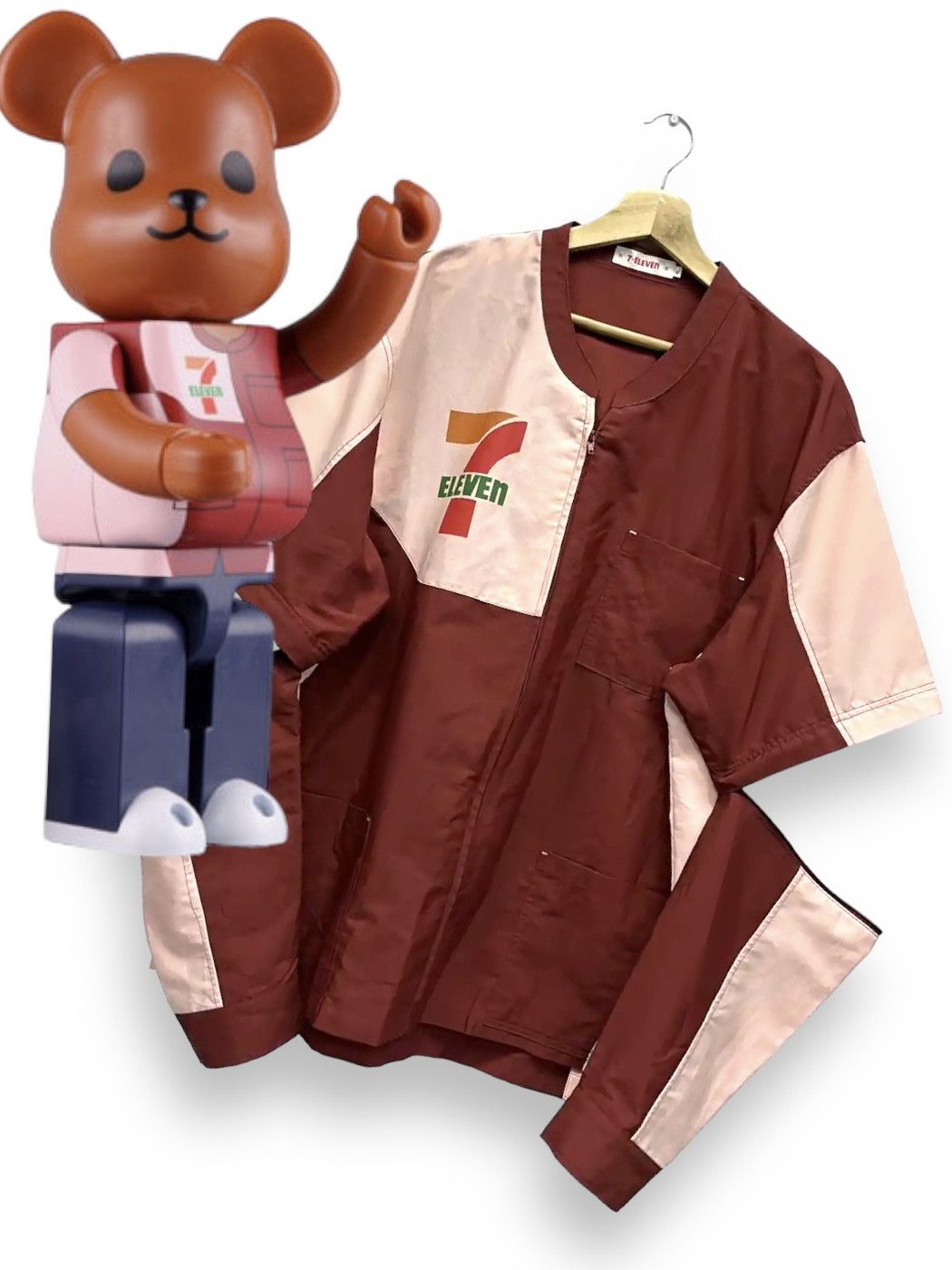 Garment Reproduction of Workers FYE🔥7 ELEVEN JAPAN Zipper Up Polyester 2 Way Sleeves Shirt Size US XL / EU 56 / 4 - 1 Thumbnail