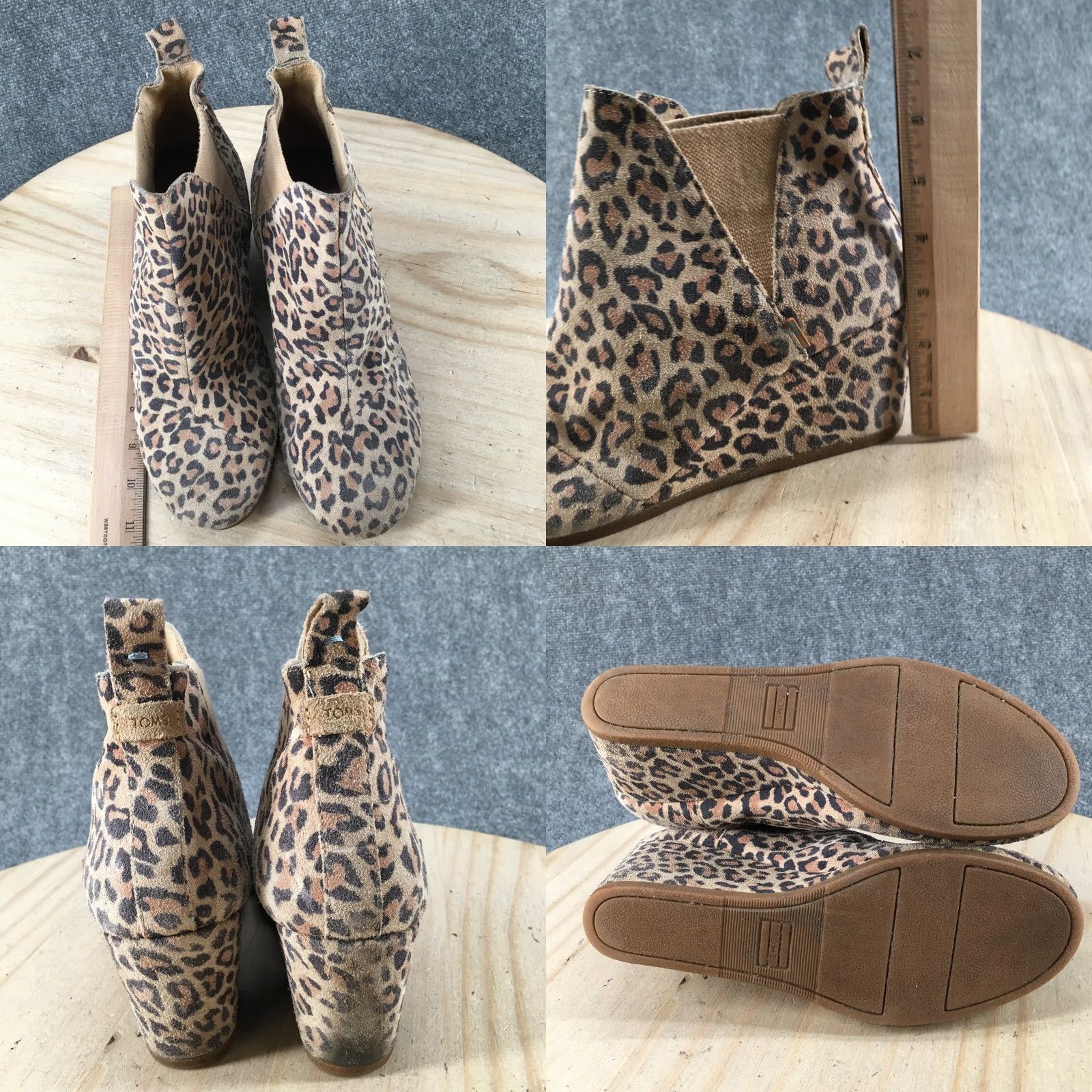 Toms TOMS Boots Women’s Kelsey Ankle Desert Booties Wedge Beige Leather Suede Leather Beige Boots Women’s 10 Mid Heel Casual Vintage No Size US 10 / IT 40 - 8 Thumbnail