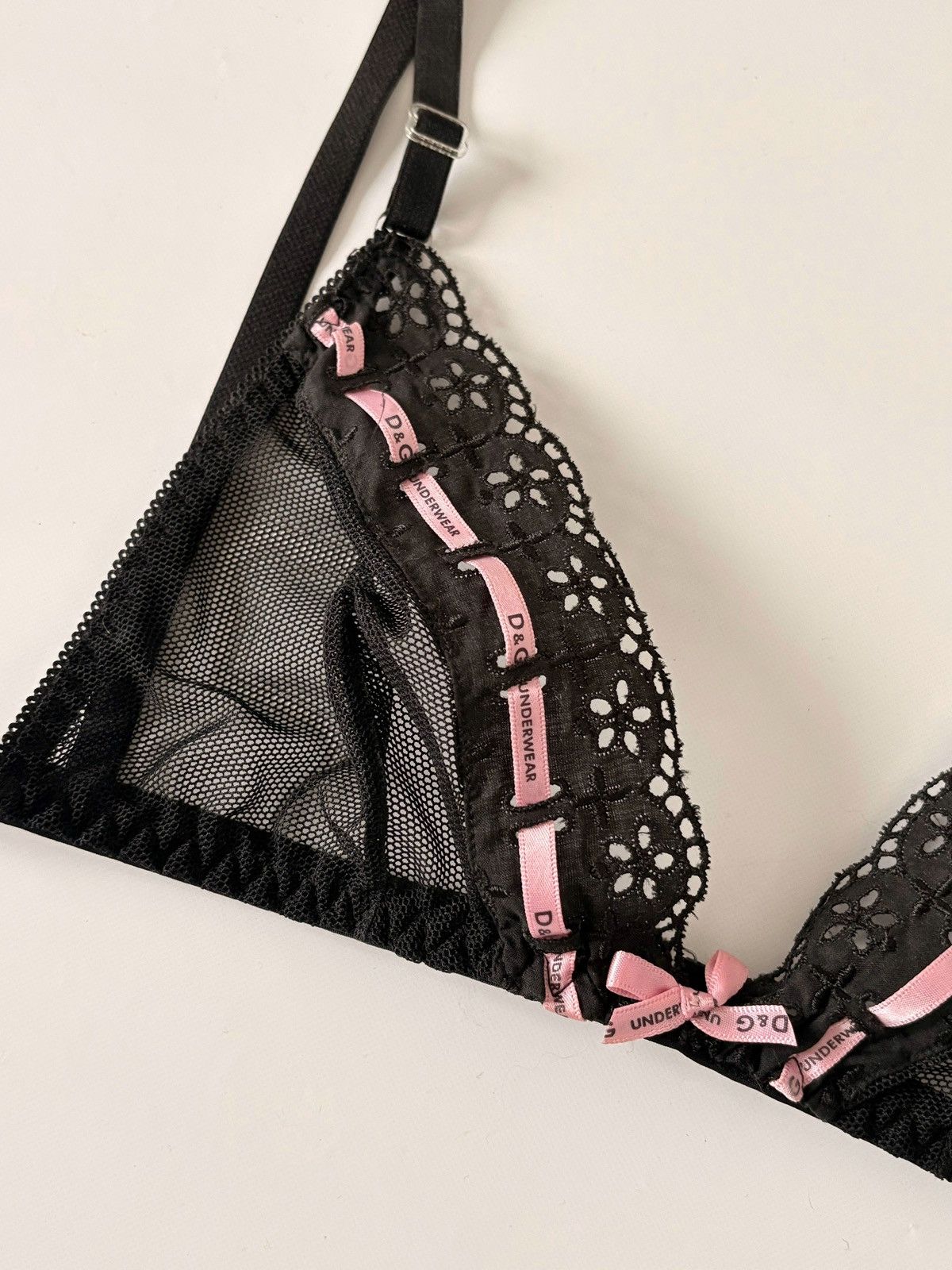 Dolce & Gabbana DOLCE & GABBANA underwear black bralette sheer mesh bra 75C Size ONE SIZE - 4 Thumbnail