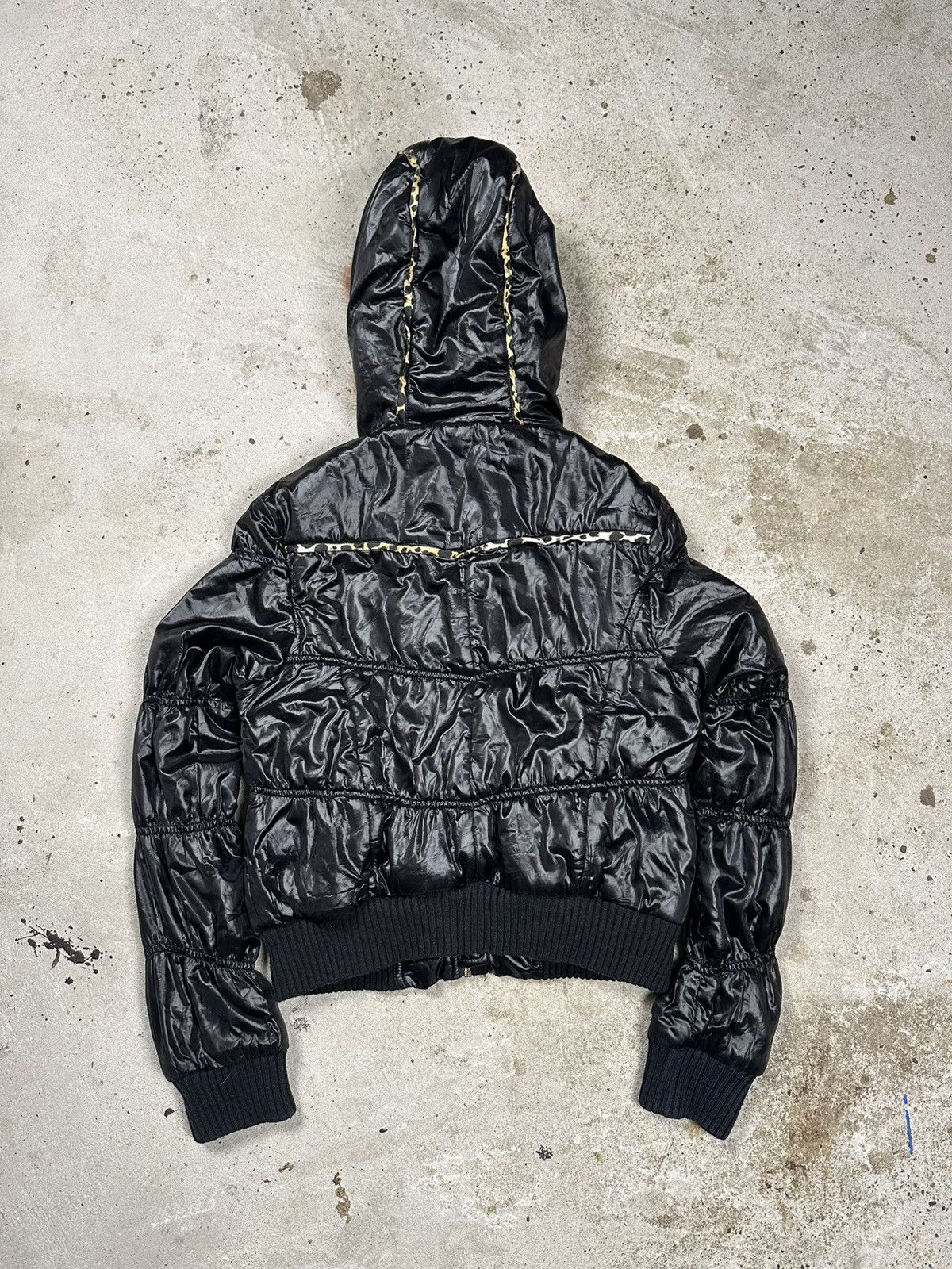 Roberto Cavalli × Vintage Vintage Y2K Roberto Cavalli Faux Fur Black Hooded Bomber Size US S / EU 44-46 / 1 - 2 Thumbnail