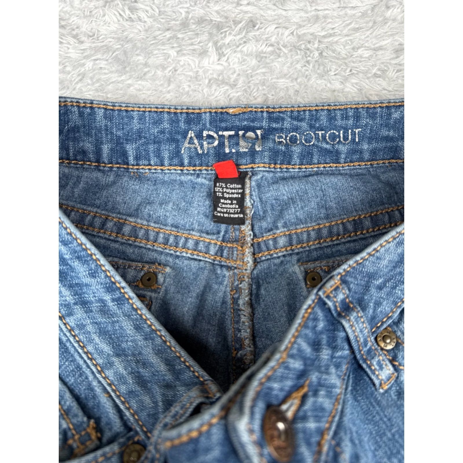 Apt. 9 APT9 Jeans Womens 6 T Blue Denim Bootcut Cotton Blend Mid Rise Western 29x33 Size 28" / US 6 / IT 42 - 7 Thumbnail