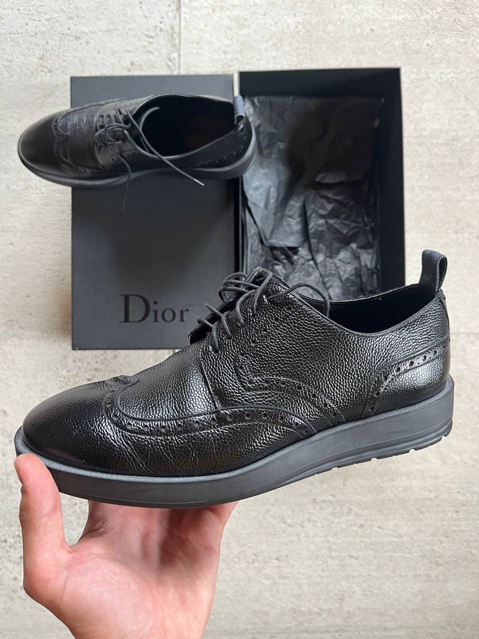 Dior Dior Homme FW13 Derby Grained Calfskin / Denim Size US 8.5 / EU 41-42 - 3 Thumbnail