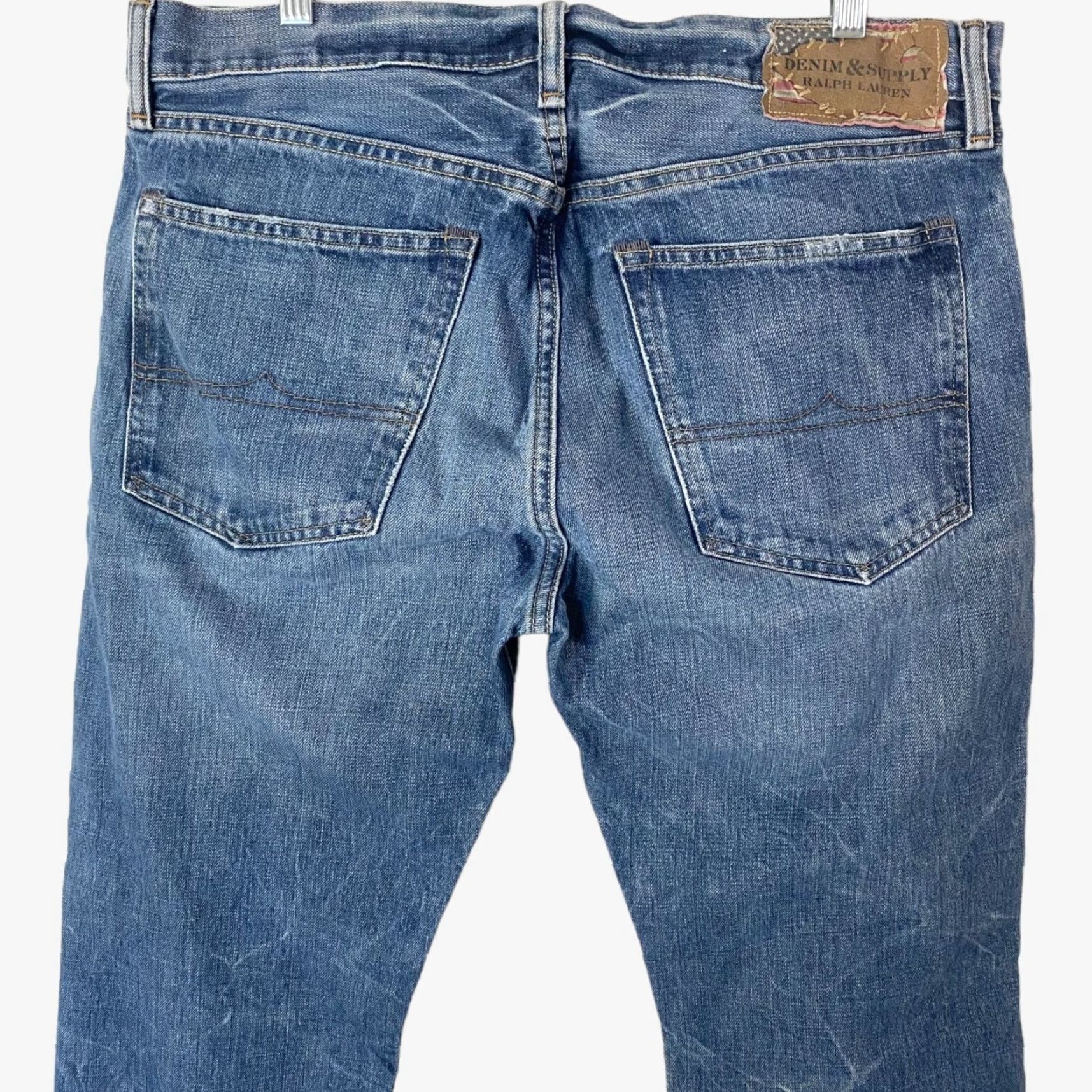 Ralph Lauren Ralph Lauren Denim & Supply Jeans Medium Wash Distressed Straight-Leg Mens 36X30 Jeans 5-Pocket Blue Cotton Denim Regular 36 30 Inseam Mens Stretch? Size US 36 / EU 52 - 6 Thumbnail
