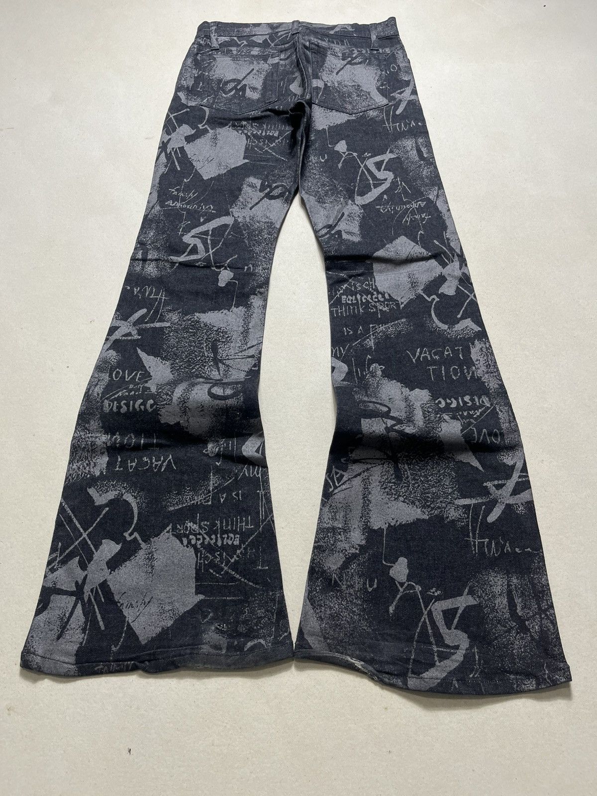 Japanese Brand 🔥HOT🔥Y2K Bison Flareed denim AOP Size US 27 - 6 Thumbnail