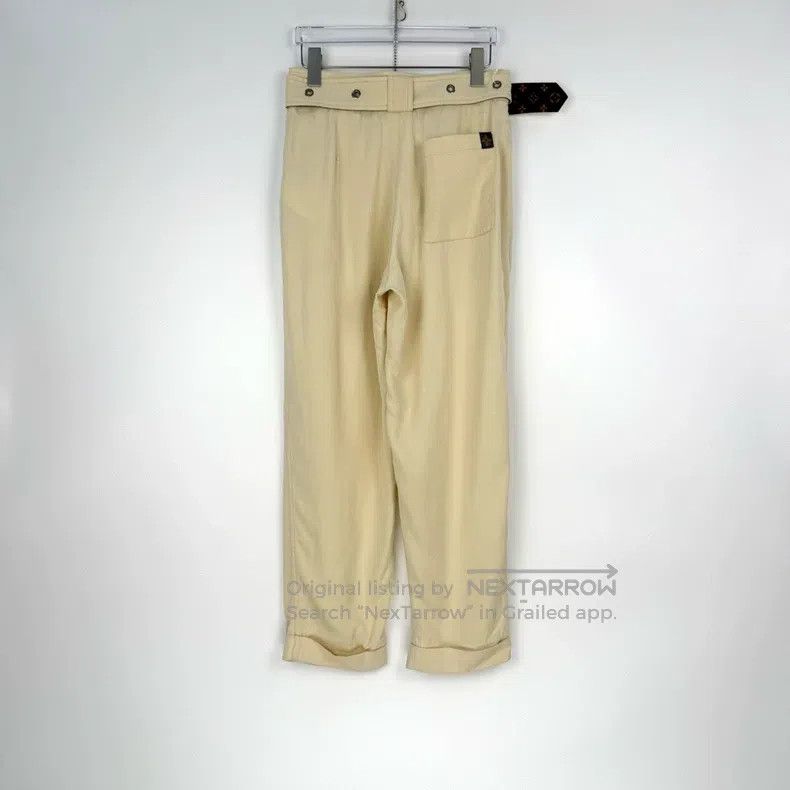 Louis Vuitton Louis Vuitton Beige presbyopic leather-label belted trouse Size US 38 / EU 54 - 4 Thumbnail