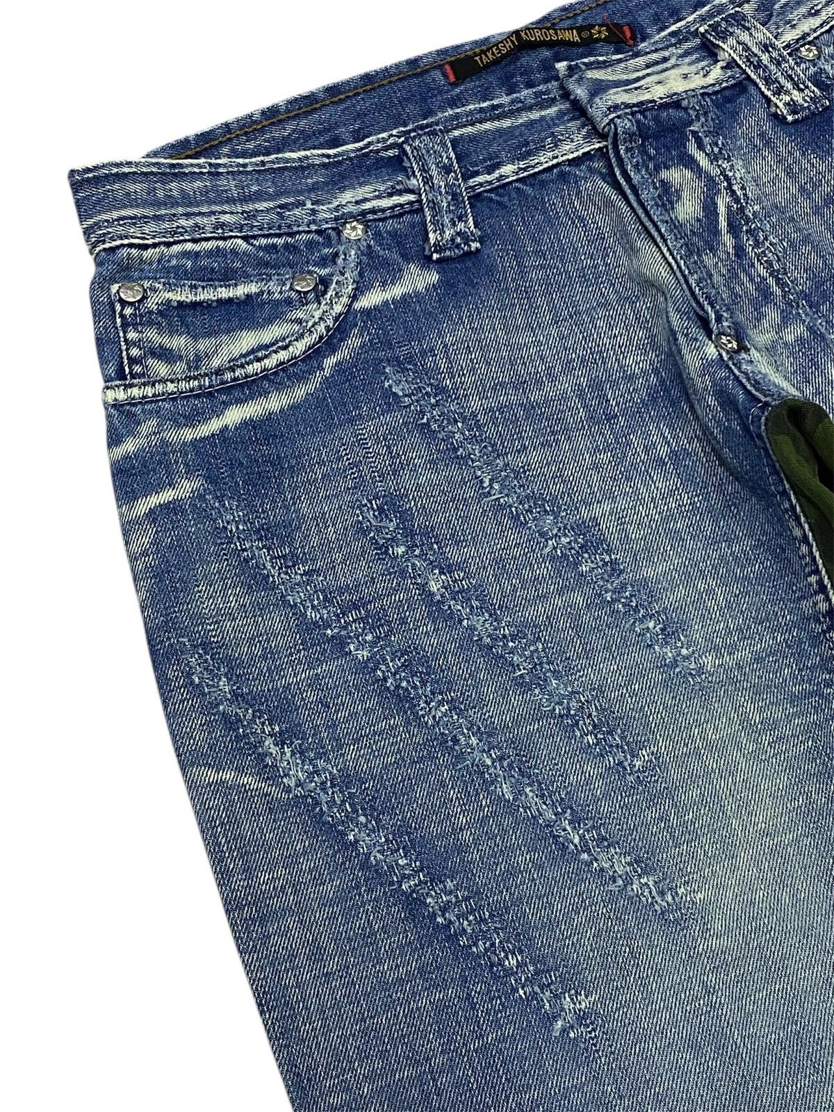 If Six Was Nine × Japanese Brand × Takeshy Kurosawa Takeshy Kurosawa “FEEL” Distressed Washed Denim Size US 32 / EU 48 - 8 Thumbnail