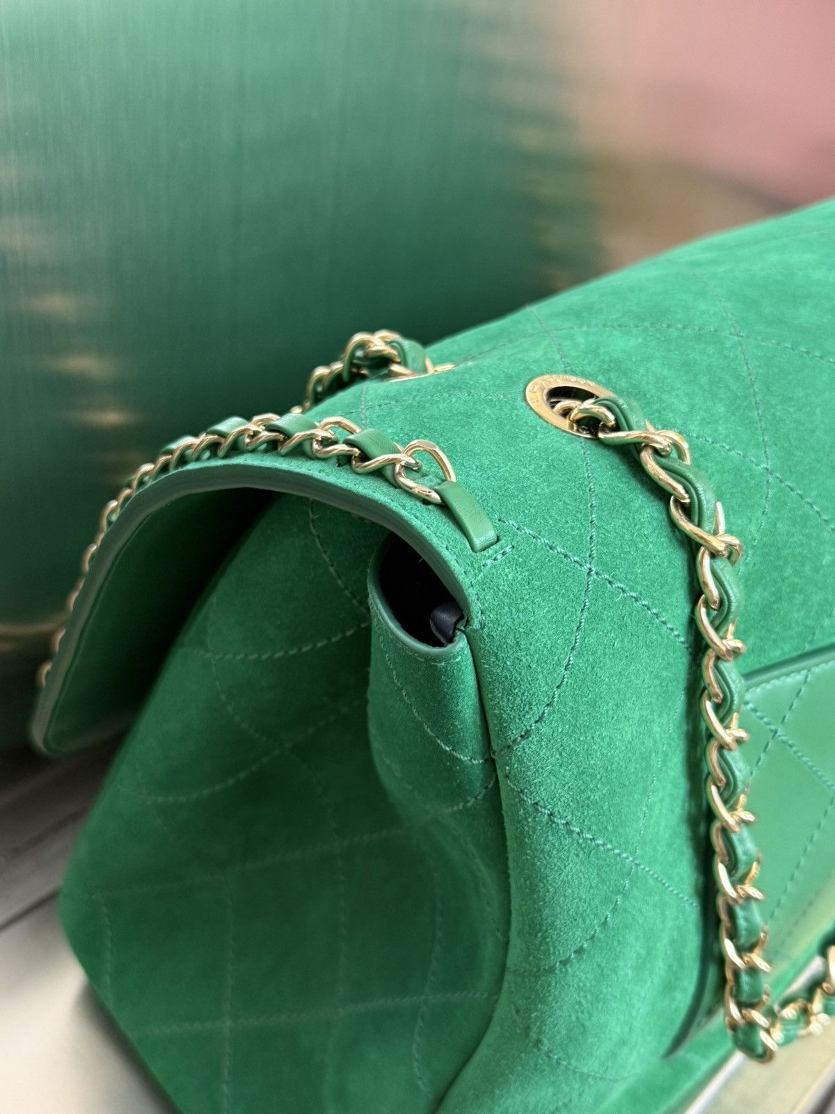 Chanel Chanel X Pharrell Williams XXL Suede Flap Bag Green Size ONE SIZE - 8 Thumbnail