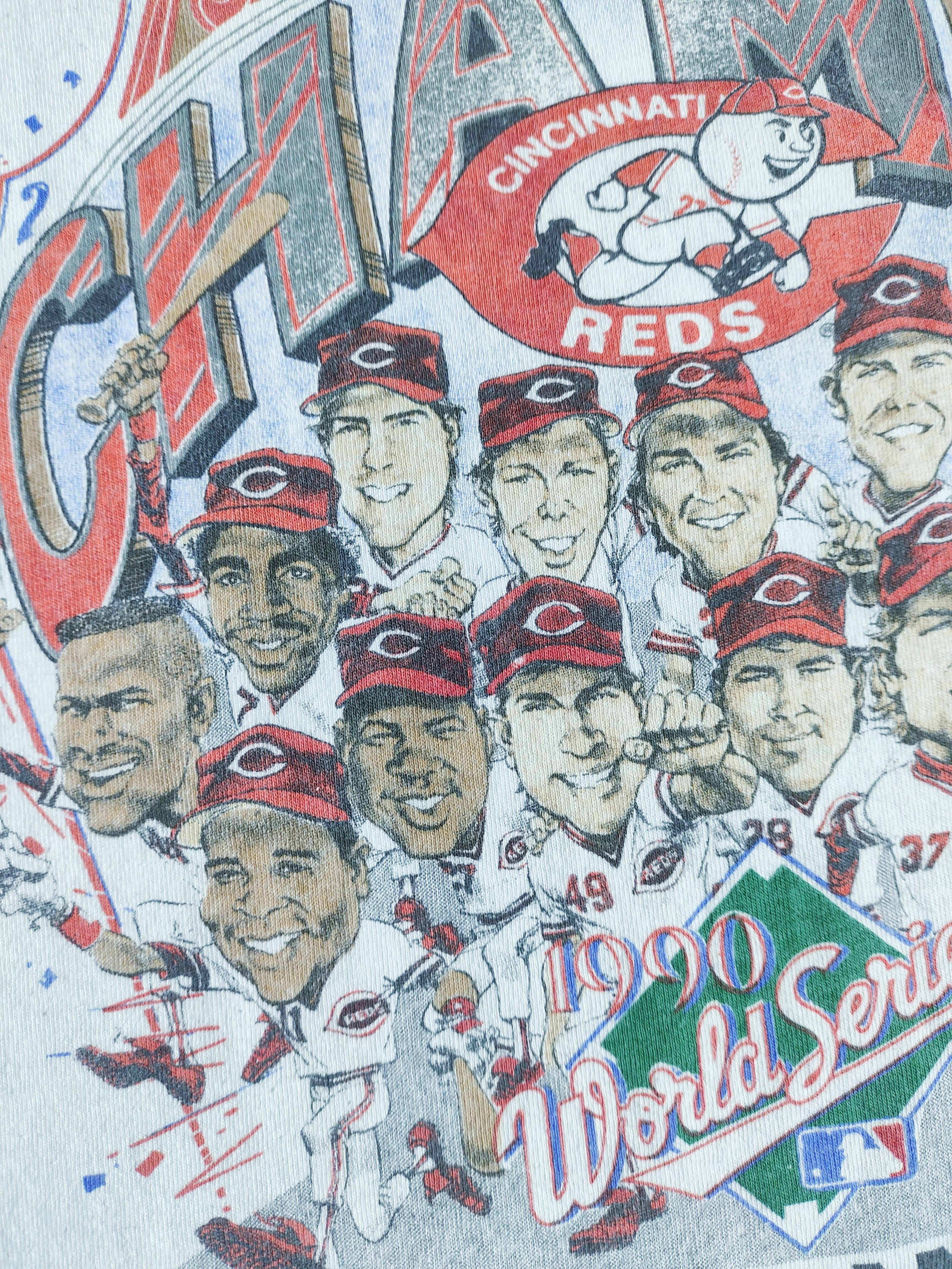 MLB × Salem Sportswear × Vintage Vintage Cincinnati Reds"Wire to Wire" 90s Caricature T-Shirt Size US XL / EU 56 / 4 - 6 Thumbnail