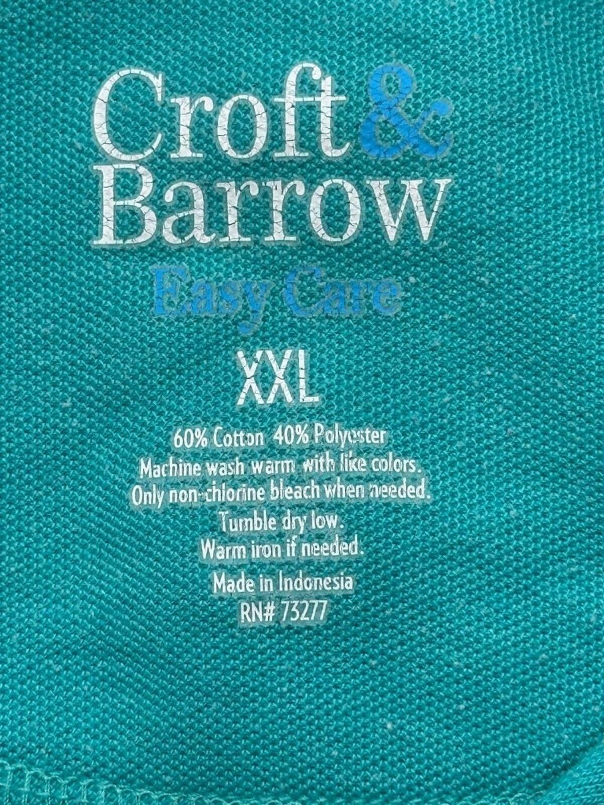 Croft & Barrow Croft Barrow 1/4 Button Polo Shirt Aqua Blue Mens 2XL Size US XXL / EU 58 / 5 - 6 Thumbnail