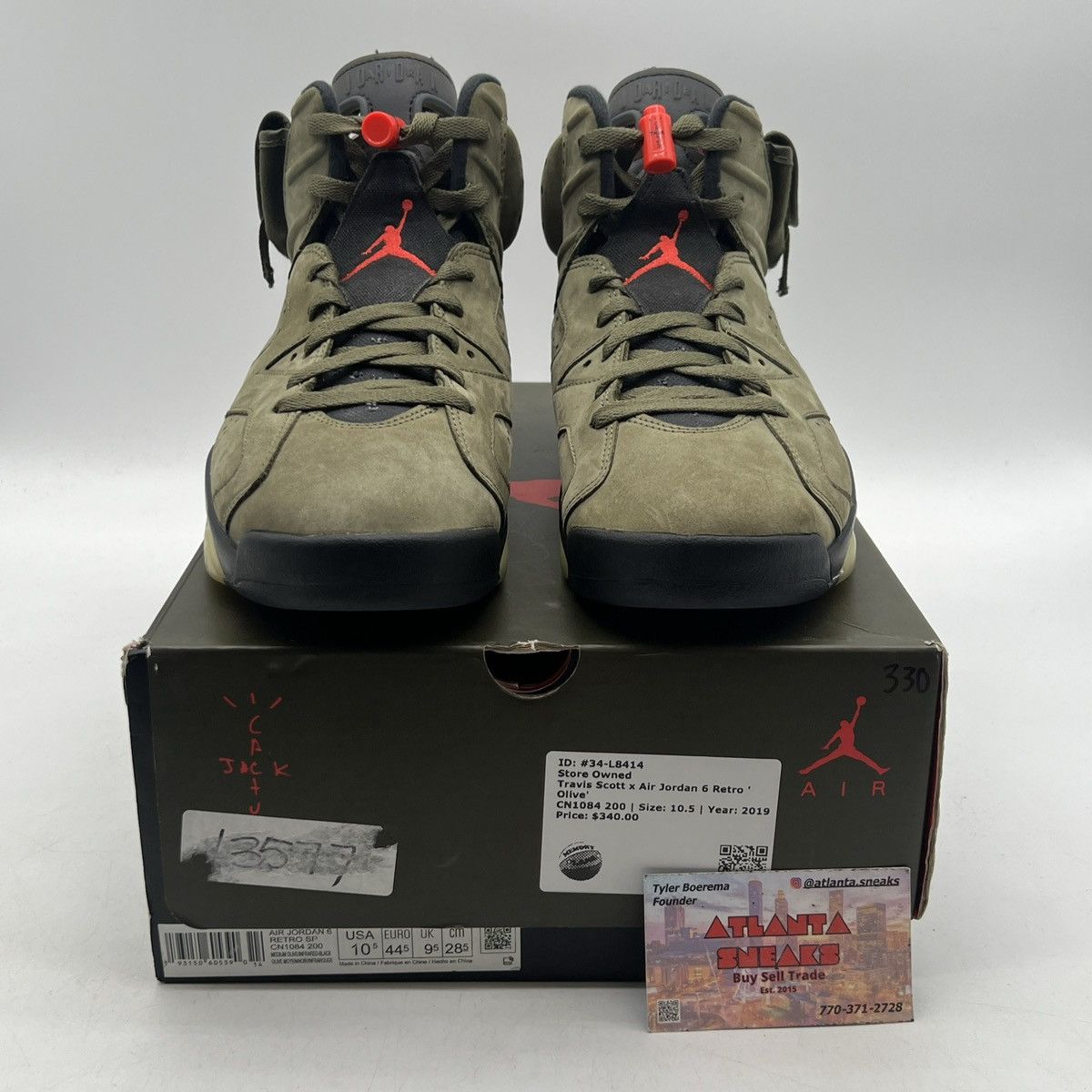 Jordan Brand Travis Scott x air Jordan 6 Olive Size US 10.5 / EU 43-44 - 2 Thumbnail