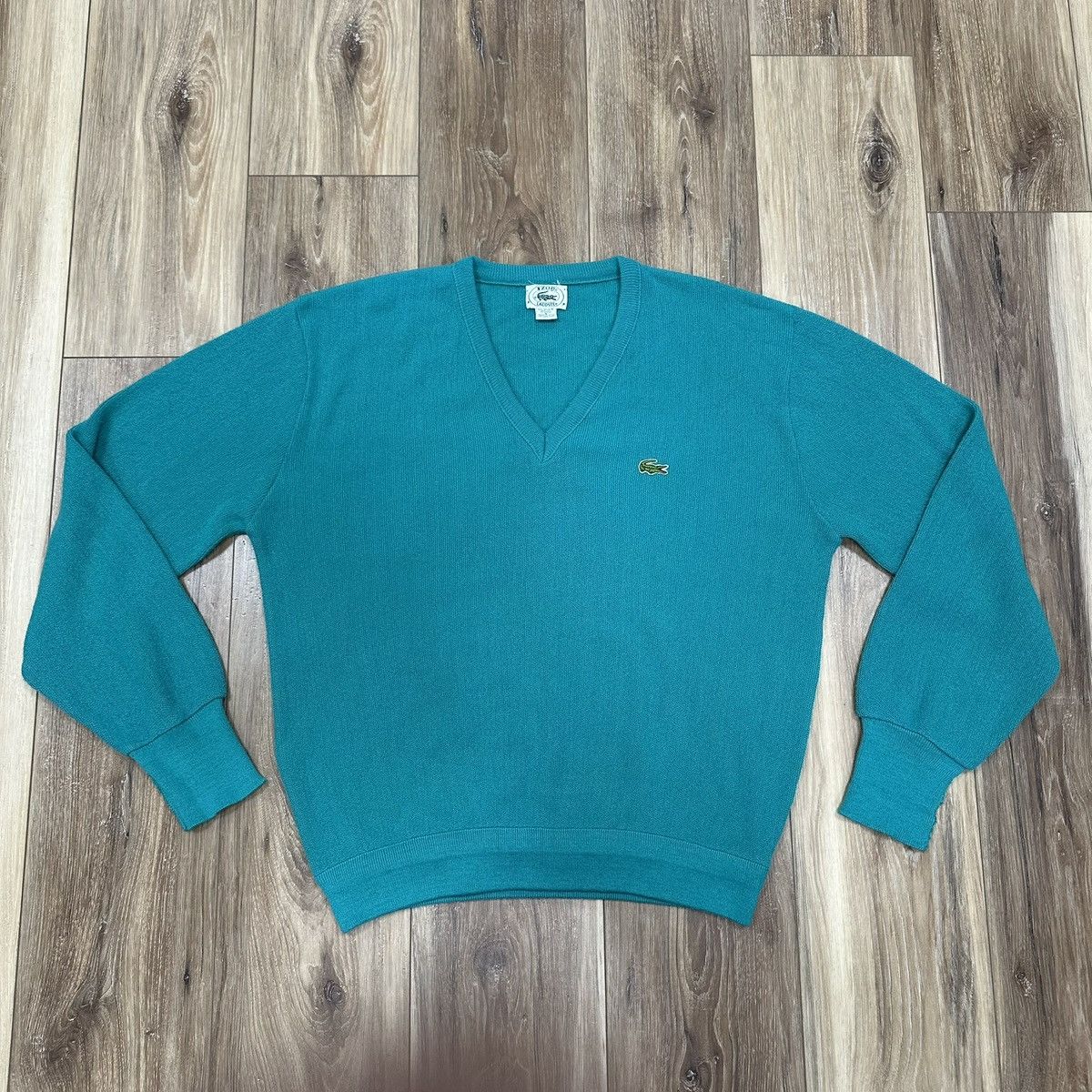 Lacoste Vintage Izod Lacoste Made in USA V-Neck Tennis Golf Sweater Size US L / EU 52-54 / 3 - 1 Thumbnail
