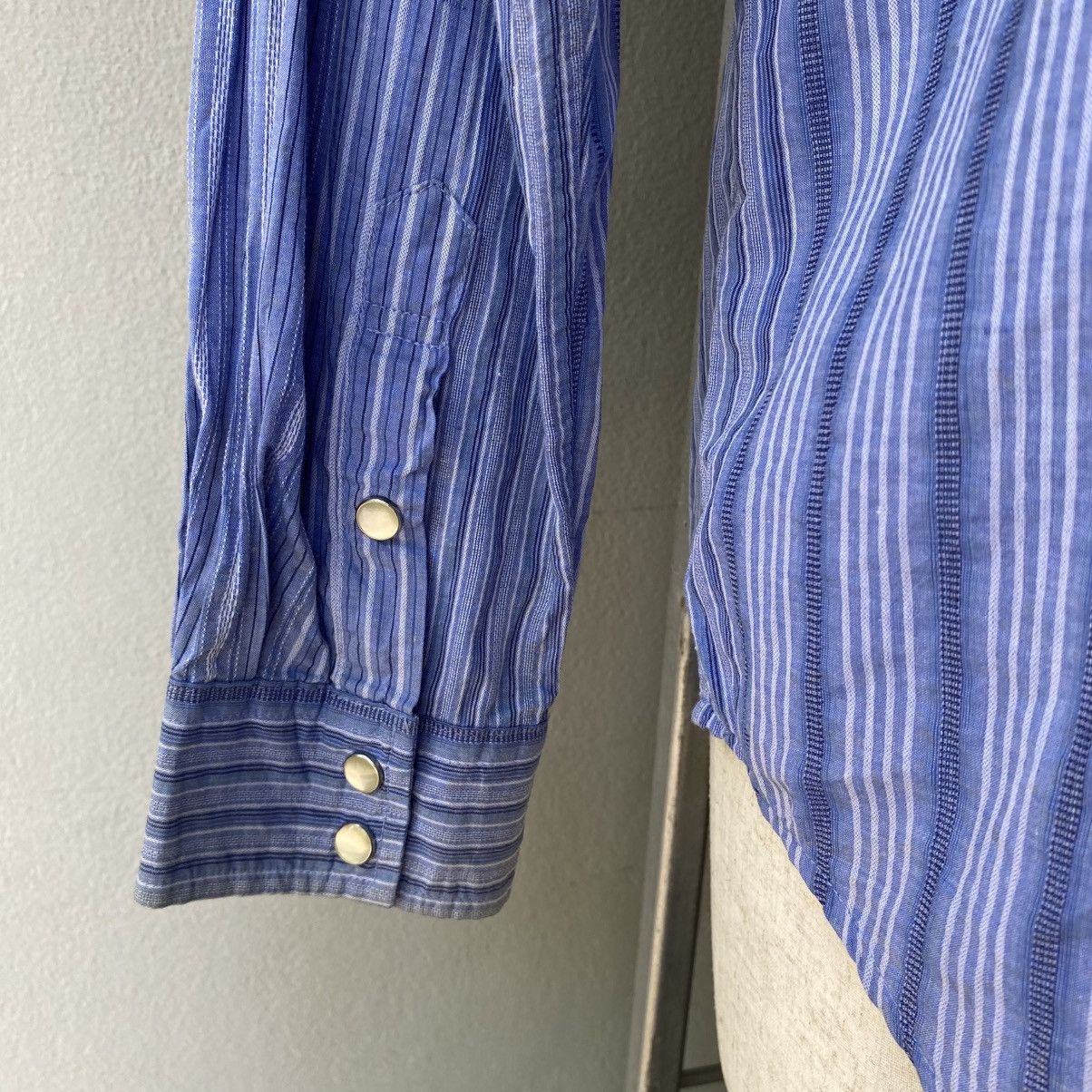 Vintage SHINS AMERICAN Blue Striped Western Shirt Size US L / EU 52-54 / 3 - 23 Thumbnail