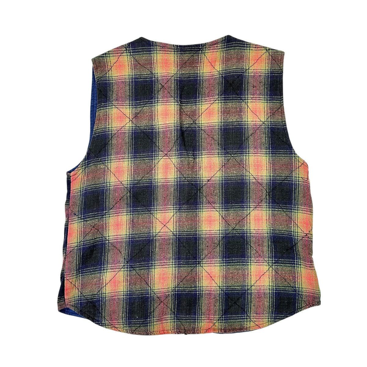 Vintage Vintage Tangibles 90s Plaid Vest Chain Stitch Skater Surfer Size S / US 4 / IT 40 - 2 Thumbnail
