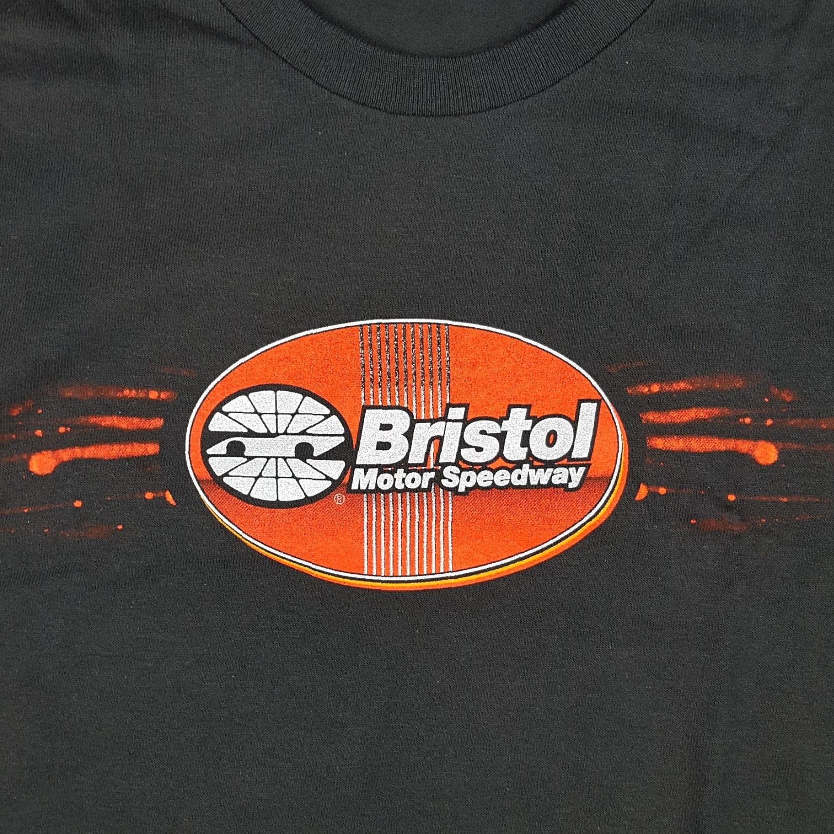 Delta VINTAGE NASCAR Bristol Thunder Valley Shirt Adult XL Black T Shirt 90s Retro Car Racing Delta Embroidered Logo Mens Size US XL / EU 56 / 4 - 2 Thumbnail