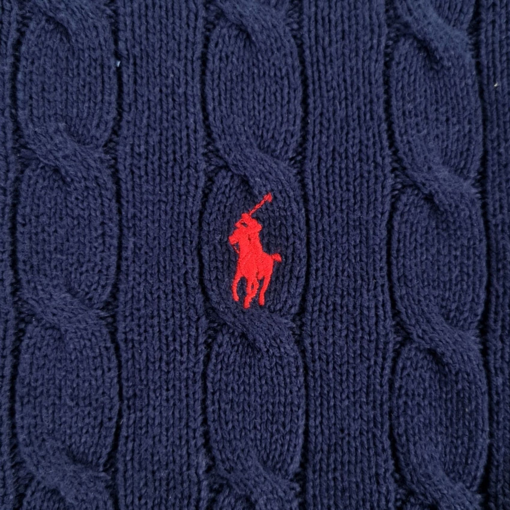 Polo Ralph Lauren Polo Ralph Lauren Jumper Mens Cable-Knit Cotton Pullover Navy Blue XXL Crew Neck Size US XXL / EU 58 / 5 - 3 Thumbnail