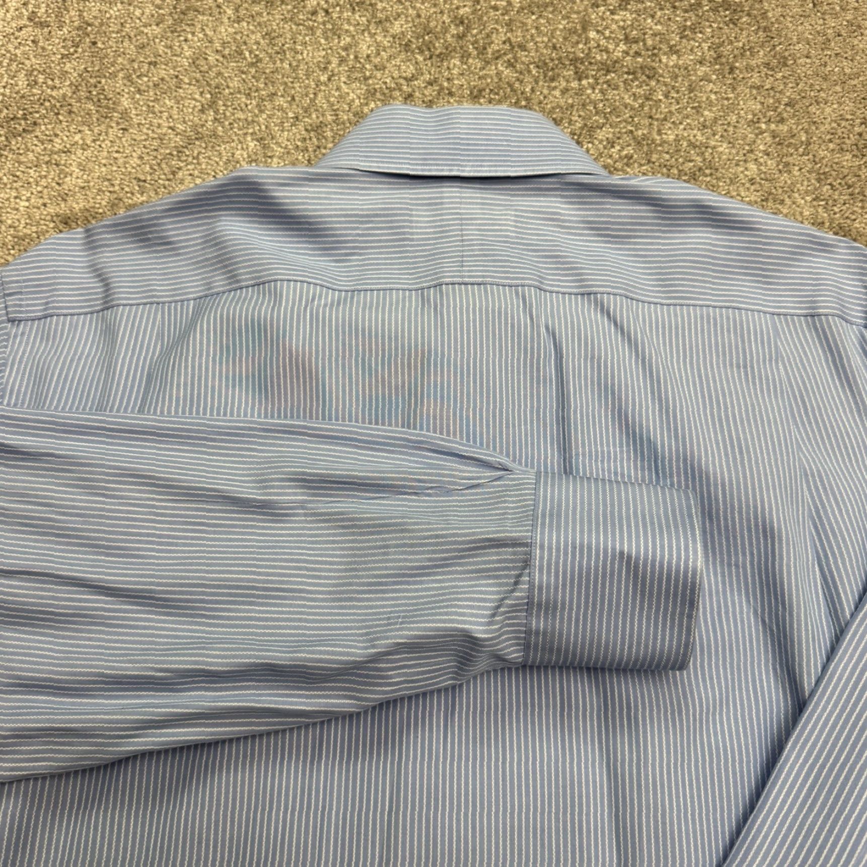Tommy Bahama Tommy Bahama Dress Shirt Blue Striped Mens 15.5 32-33 Cotton 100% Long Sleeve Regular Classic Workwear Shirt Mens Size 42R - 5 Thumbnail