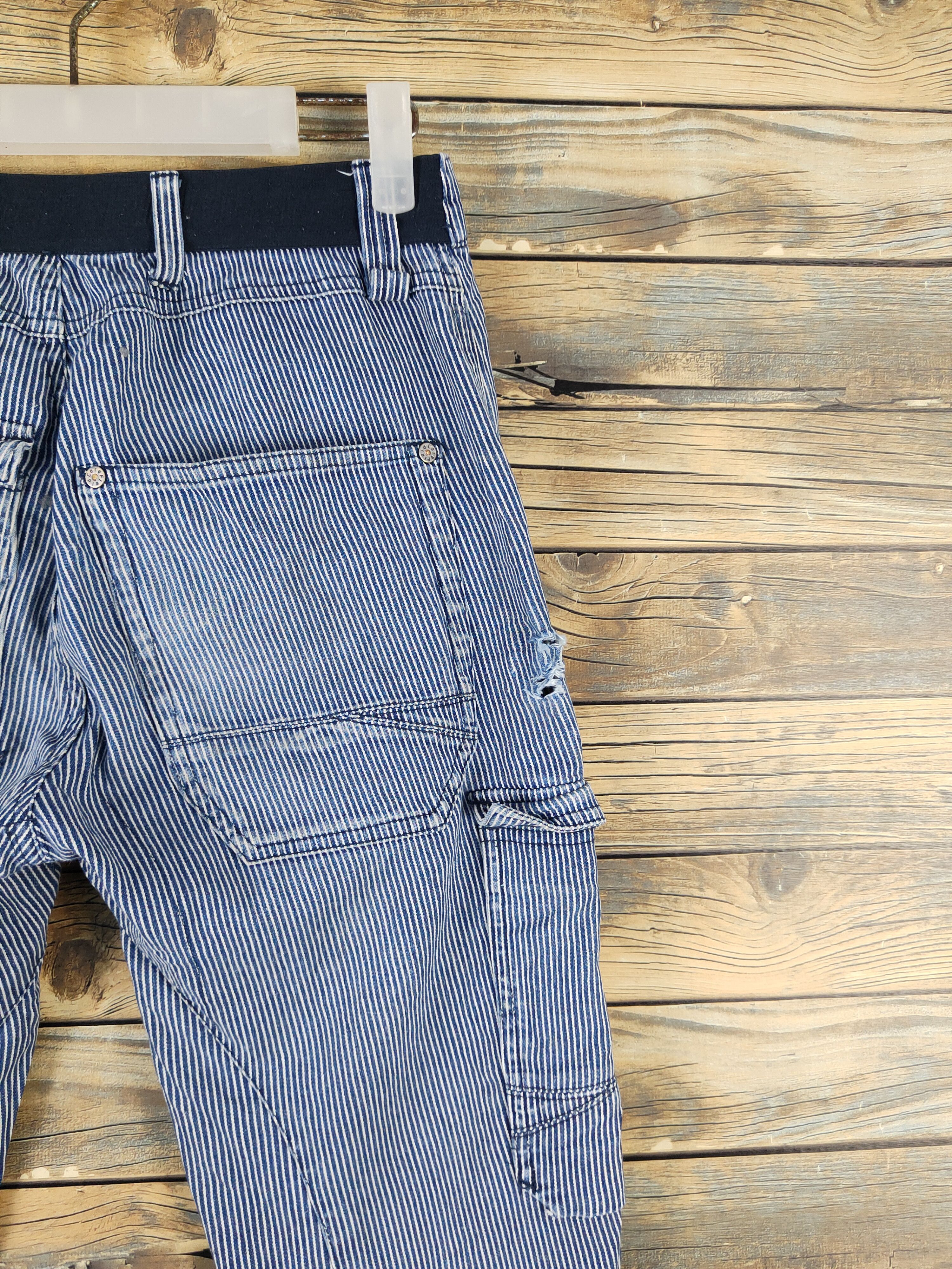 Japanese Brand FieldCore Blue White Distressed Ripped Soft Jeans #W2060 Size US 28 / EU 44 - 12 Thumbnail