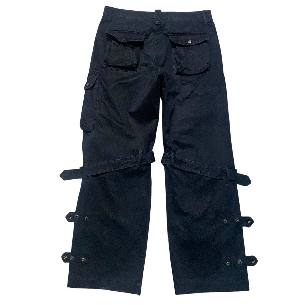 Tete Homme TETE HOMME Black Moleskin Bondage Cargo Pants Size US 32 / EU 48 - 2 Thumbnail