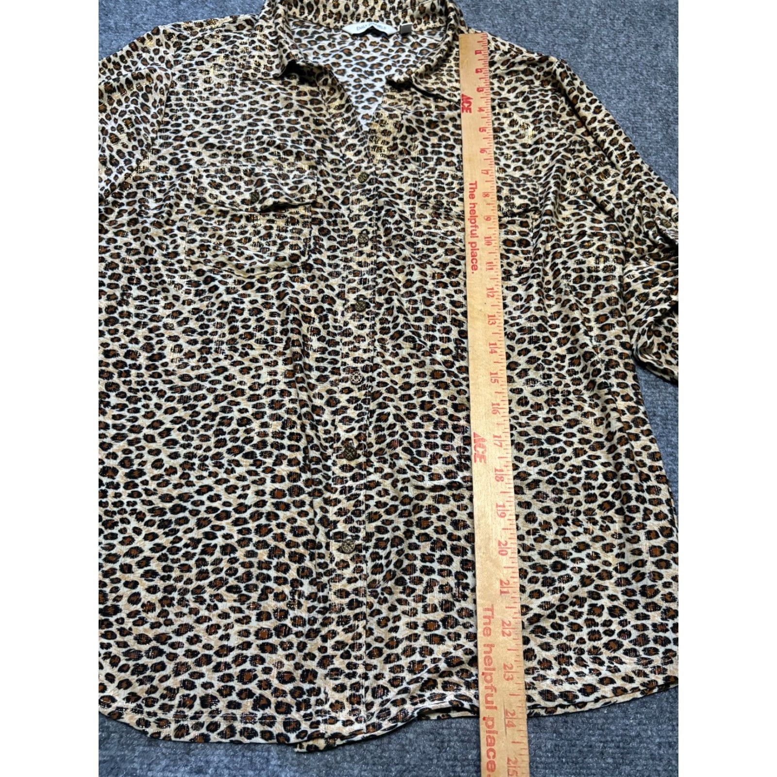 Vintage Emily Daniels Top Womens Small Leopard Animal Print Button Up Shirt 3/4 Sleeve Size S / US 4 / IT 40 - 4 Thumbnail