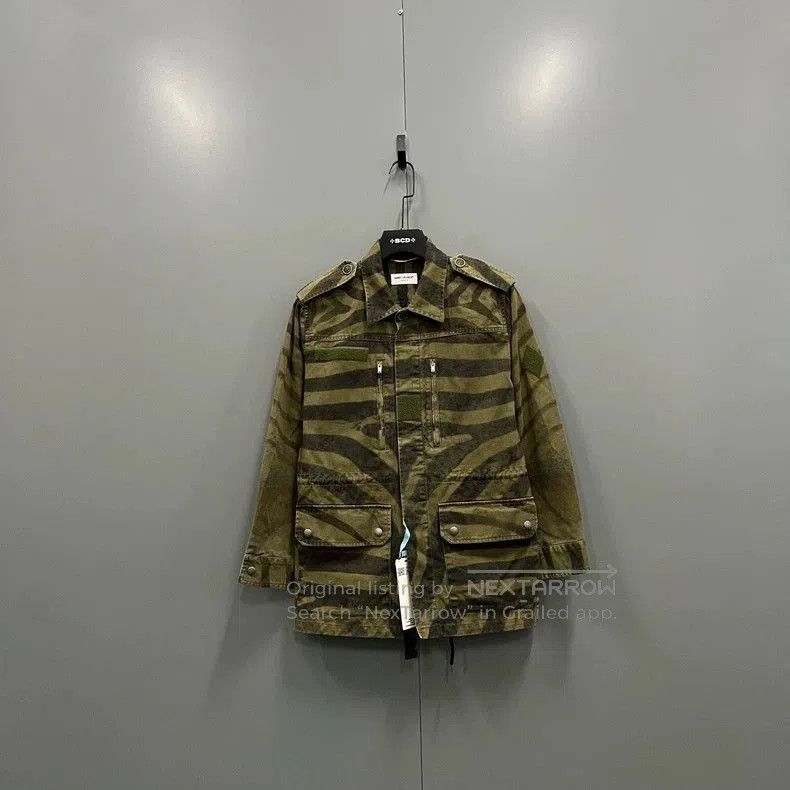 Saint Laurent Paris Saint Laurent Striped Denim Utility Jacket. Size US M / EU 48-50 / 2 - 1 Thumbnail