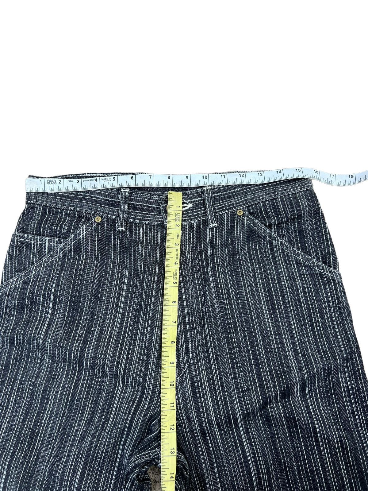 Pherrow's STORMY BLUE Japan Buckle Back Striped Carpenter Denim Jeans Size US 30 / EU 46 - 3 Thumbnail