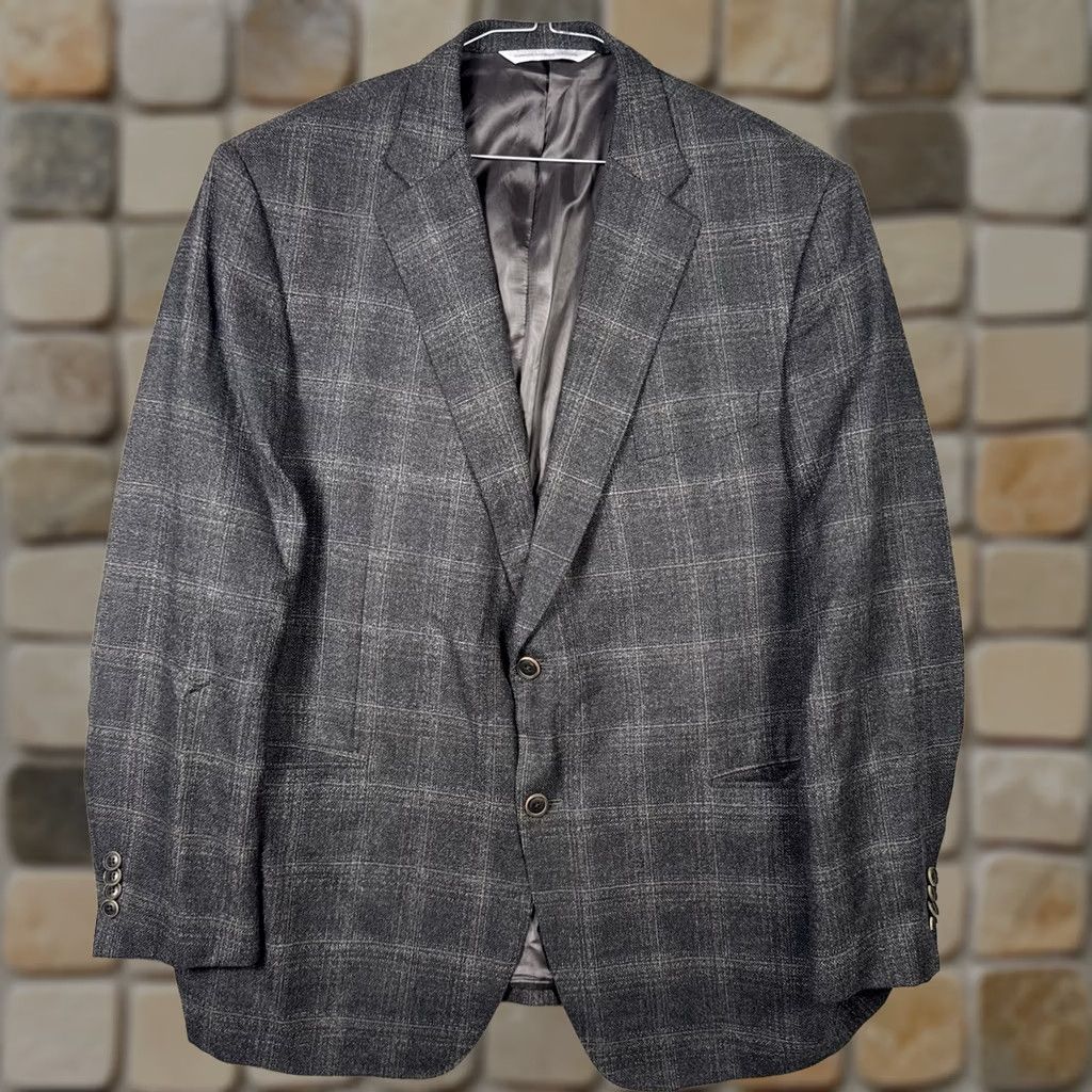 Vintage Samuelsohn 1923 SB Garner Blazer Men 46R Super 110s Sport Coat Wool Jacket Italy - Business & Formal Size 46R - 1 Thumbnail