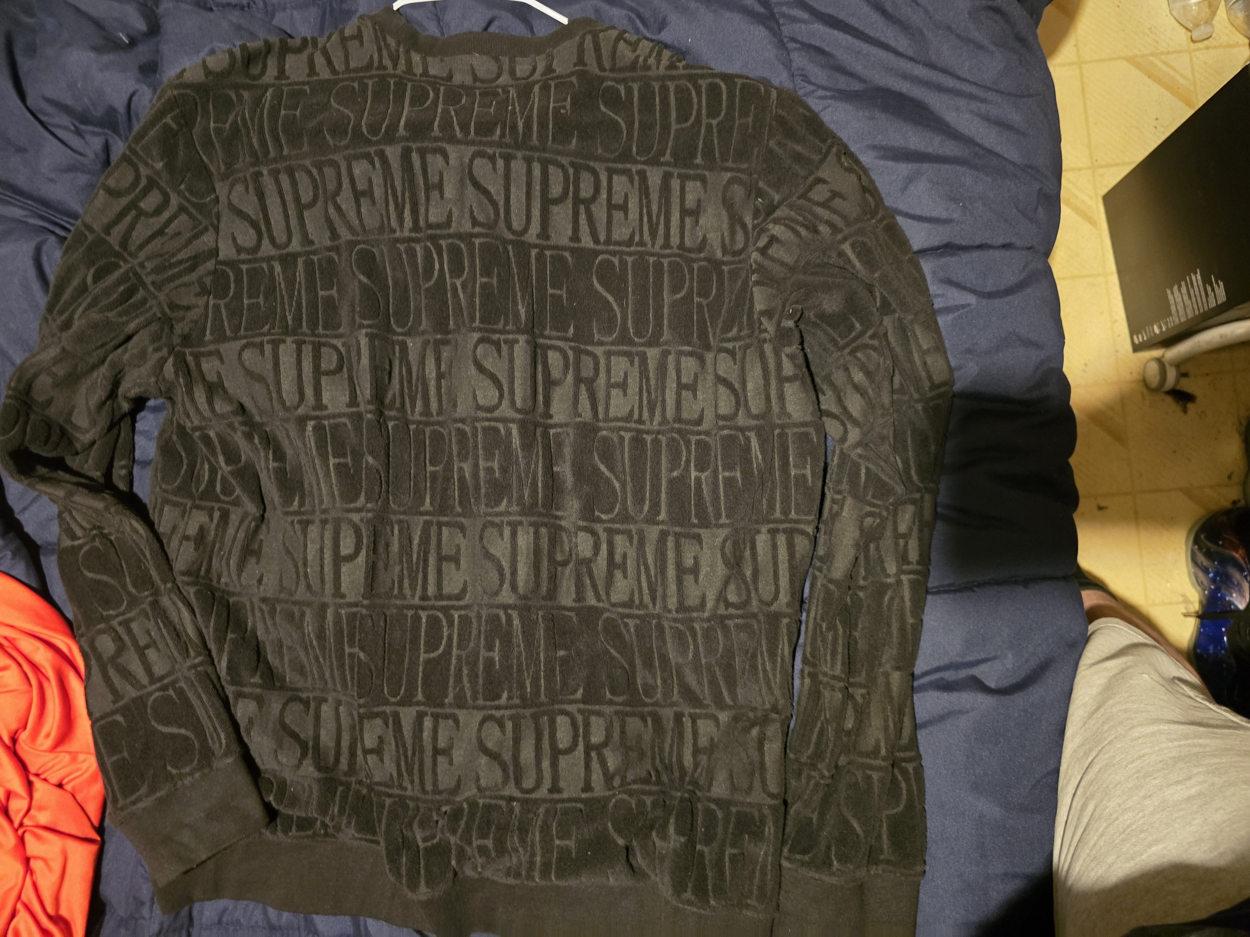 Supreme Supreme Logo Stripe Terry Crewneck. Size US XL / EU 56 / 4 - 2 Thumbnail