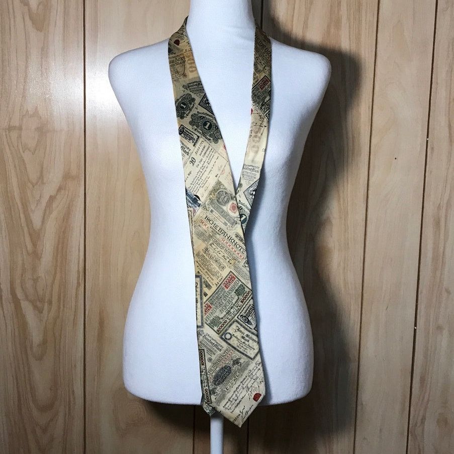 Other Museum Artifacts Currency Collection Handmade Silk Necktie Size ONE SIZE - 2 Thumbnail