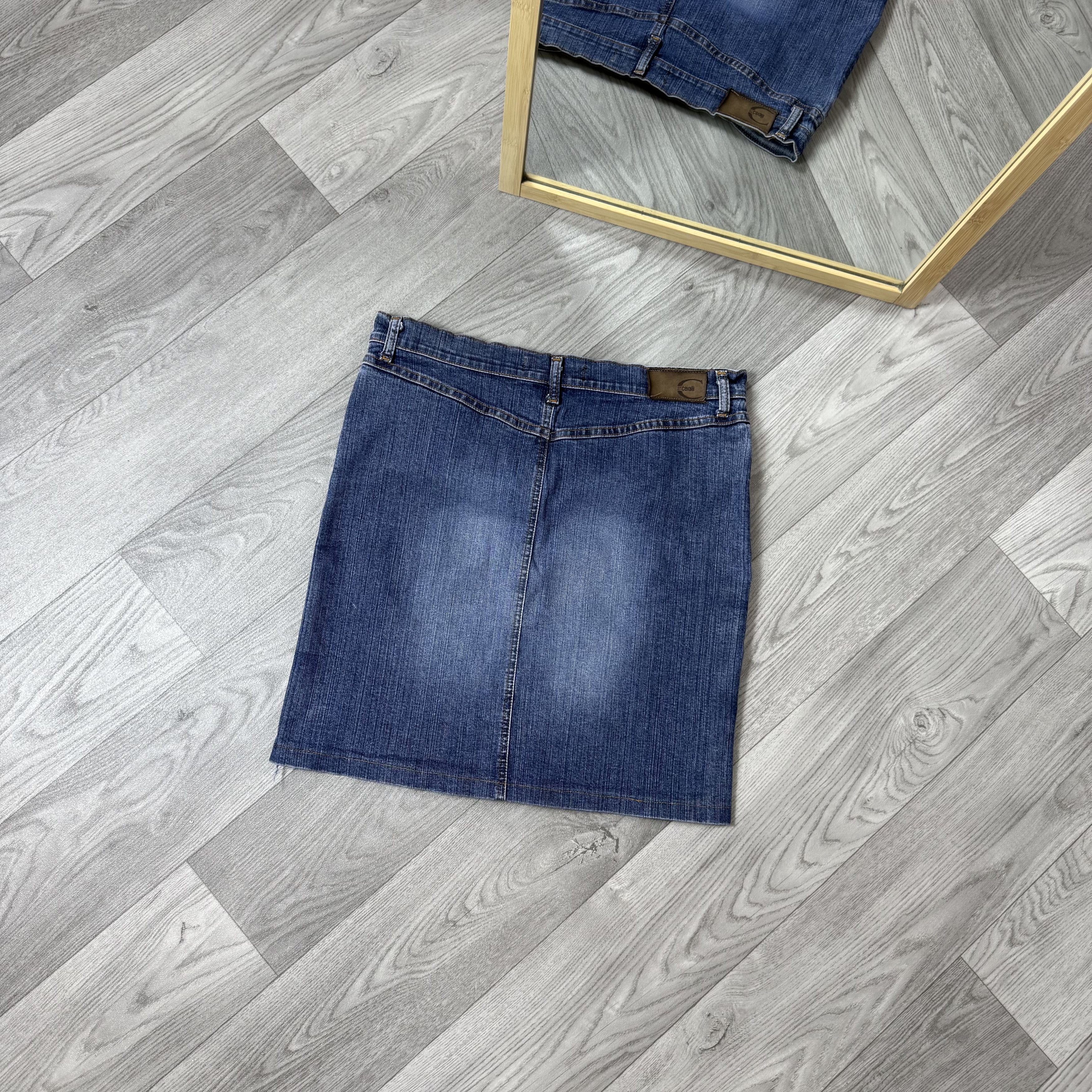 Just Cavalli Vintage Just Cavalli 90s Blue Denim Women's Midi Skirt Size 32" / US 10 / IT 46 - 2 Thumbnail