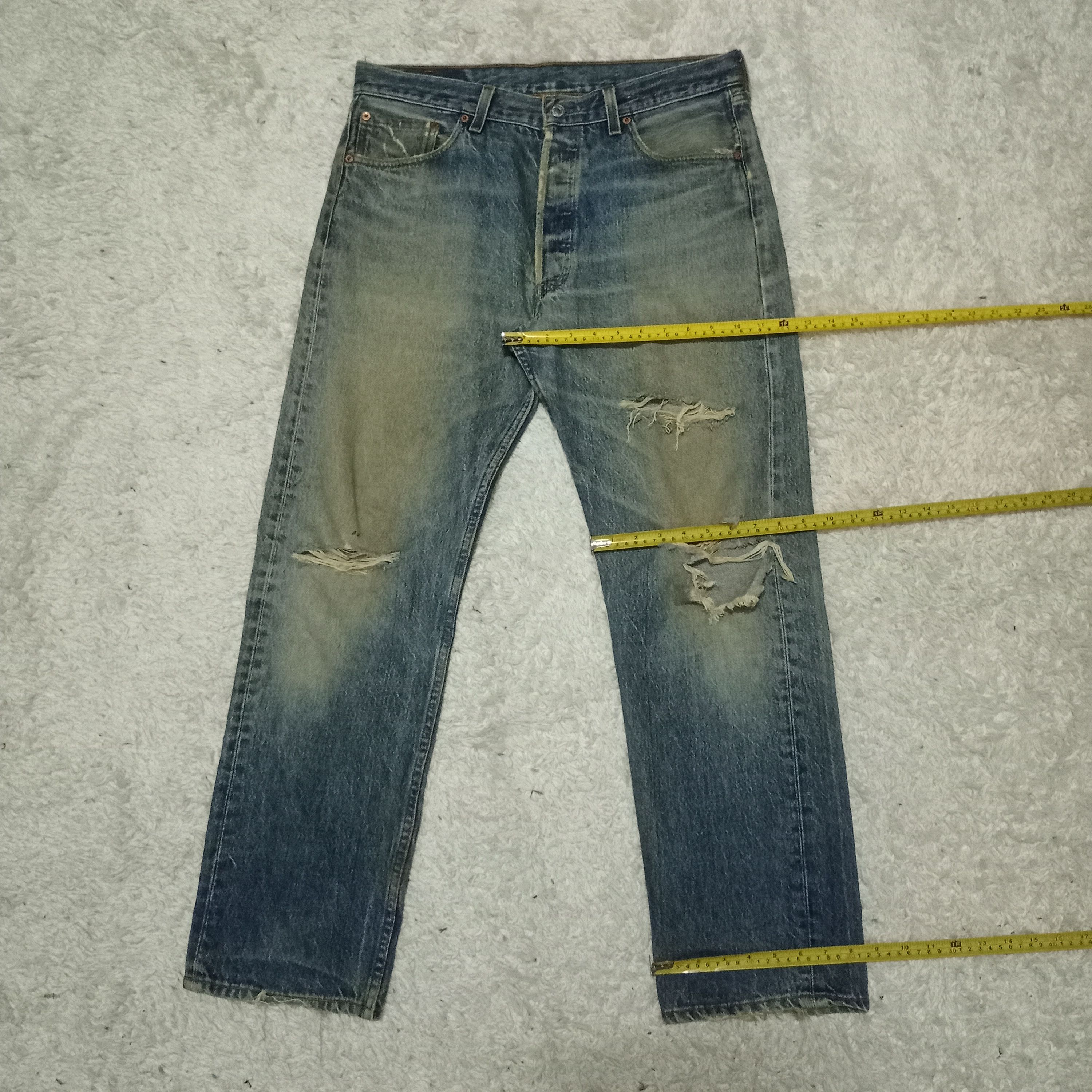 Levi's Vintage 90s Levis 501 Mud Wash Distressed Baggy Jeans 34x29 Size US 34 / EU 50 - 9 Thumbnail