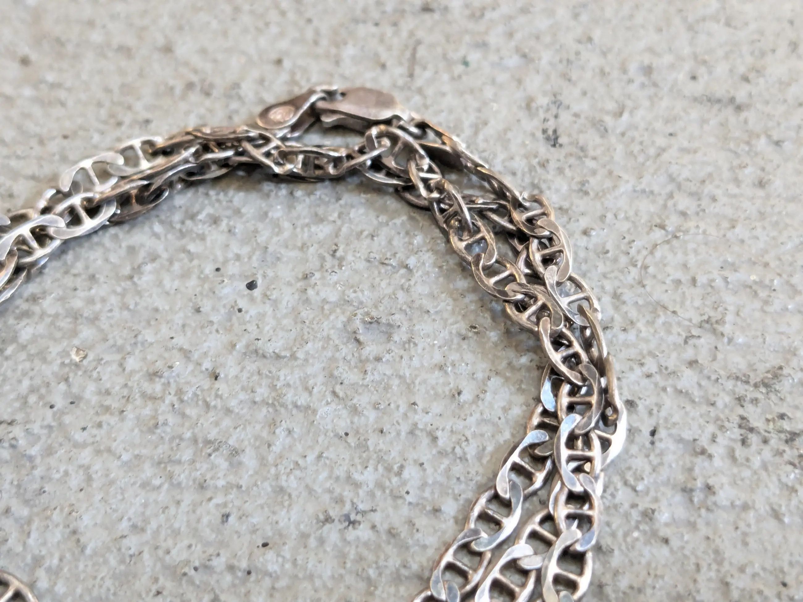 Jewelry Vintage Sterling Silver Necklace Mariner Anchor 22" Italy Size ONE SIZE - 3 Thumbnail