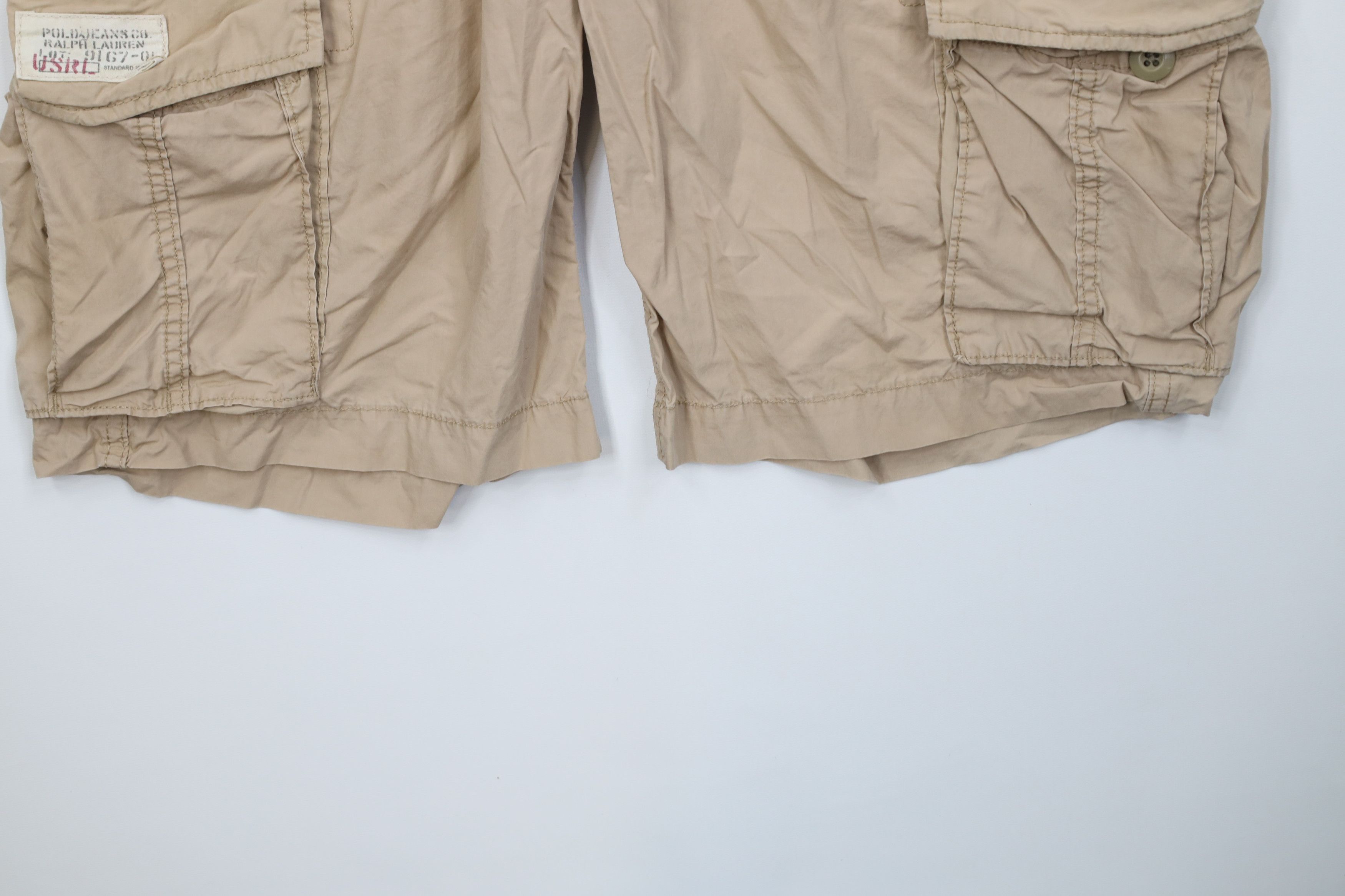 Ralph Lauren Vintage 90s Ralph Lauren Spell Out Cargo Shorts Beige Cotton Size US 32 / EU 48 - 4 Thumbnail