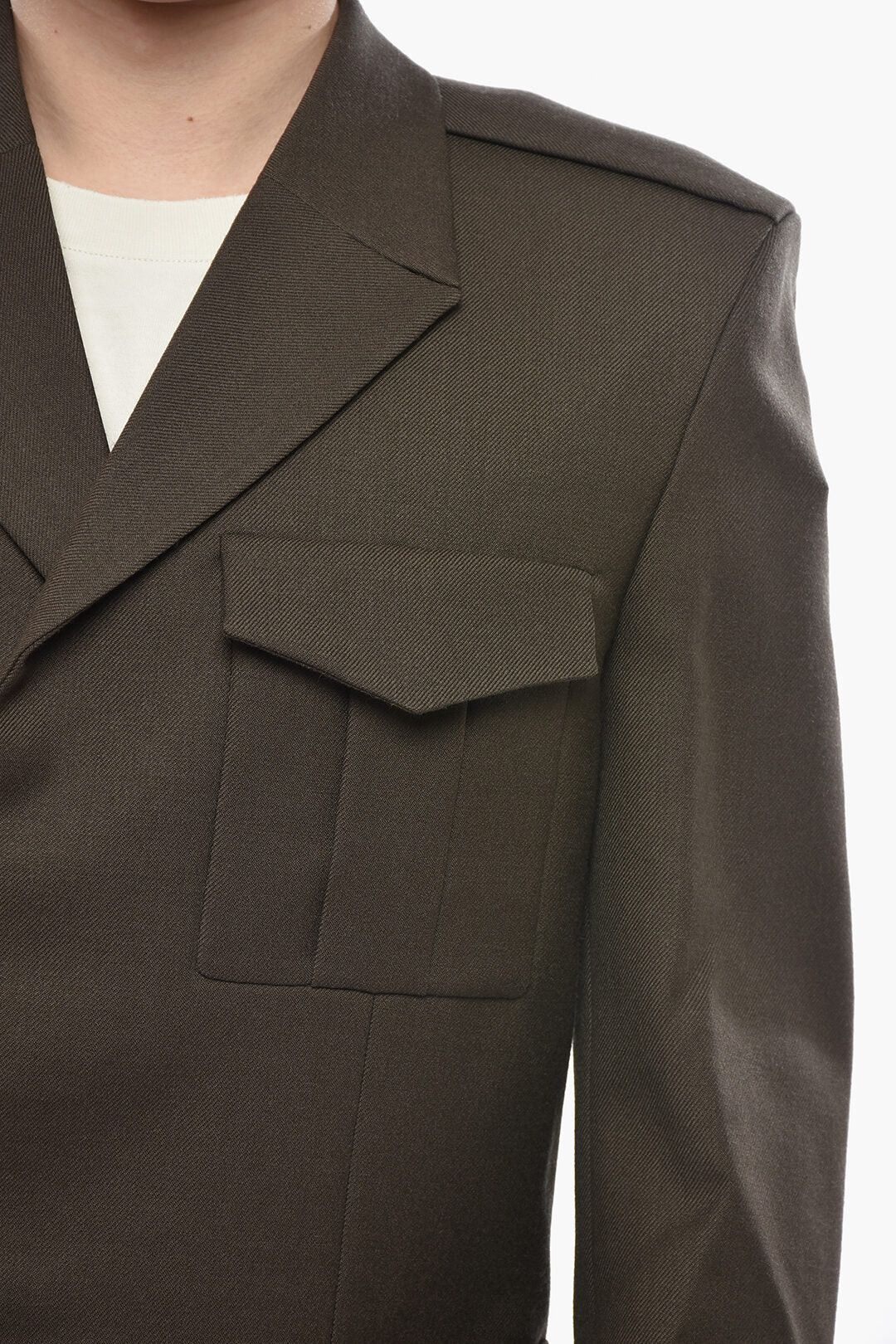 Givenchy og1mm0326 Wool Twill Cropped-Fit Double-Breasted Blazer Size US M / EU 48-50 / 2 - 3 Thumbnail