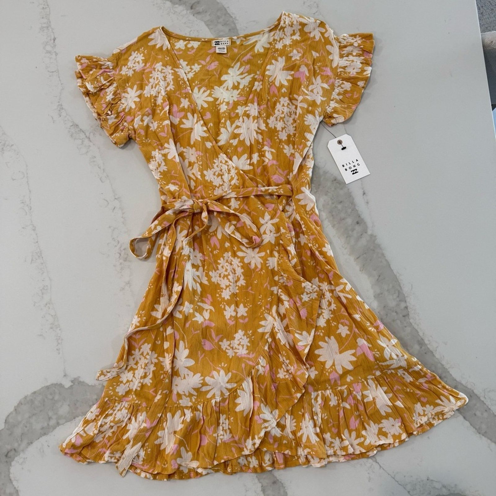 Billabong Billabong NWT Wrap Roll Ruffle Floral Mini Dress Womens XS Size XS / US 0-2 / IT 36-38 - 9 Thumbnail