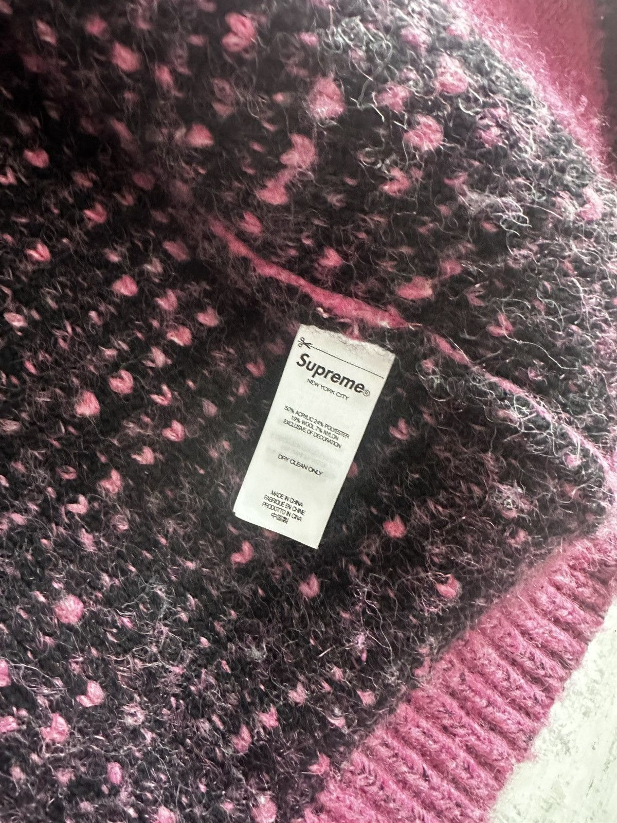 Supreme textured knotted cardigan pink | Grailed