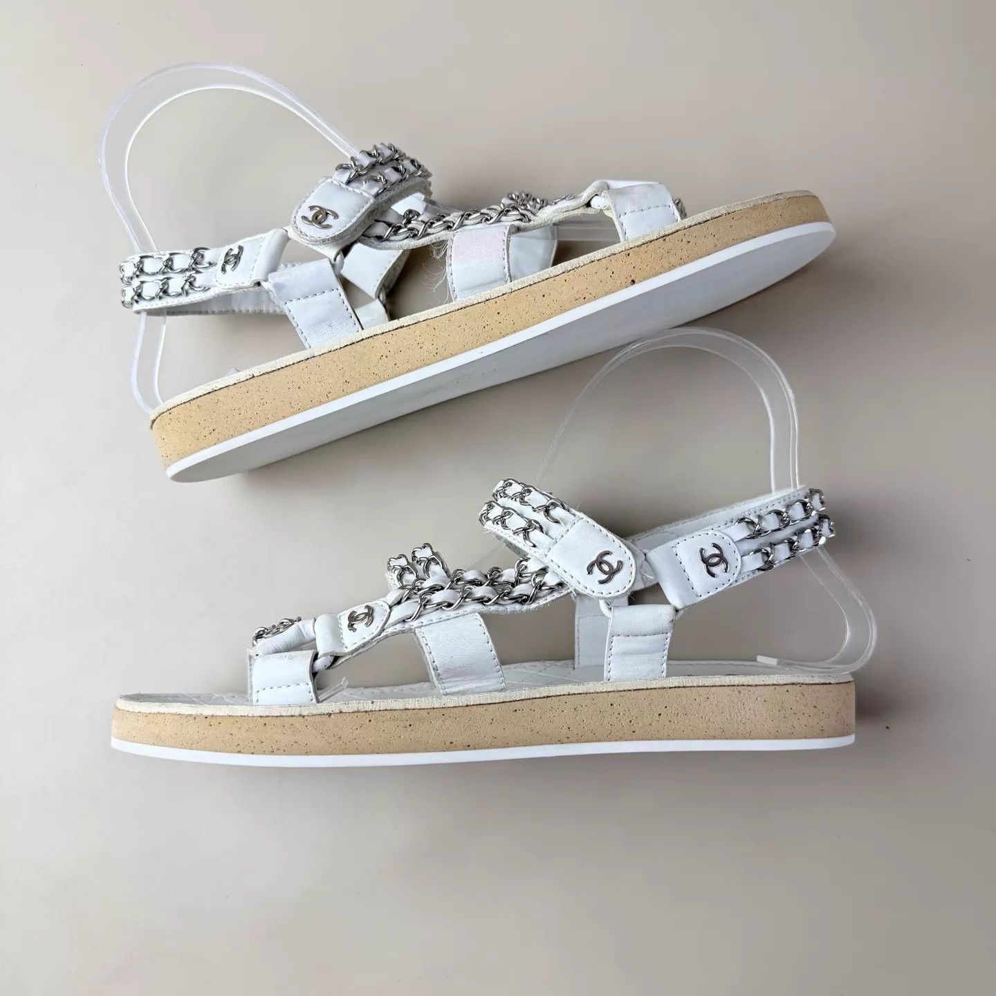 Chanel Chanel Silver Chain CC Silver Buckle Sandals EUR 38 99 New Size US 7.5 / IT 37.5 - 5 Thumbnail