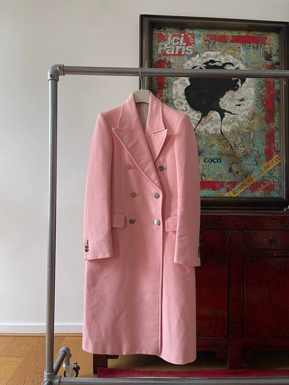 image of Calvin Klein 205W39Nyc Ck 205W39Nyc Oversized Pink Coat, Women's (Size XS)