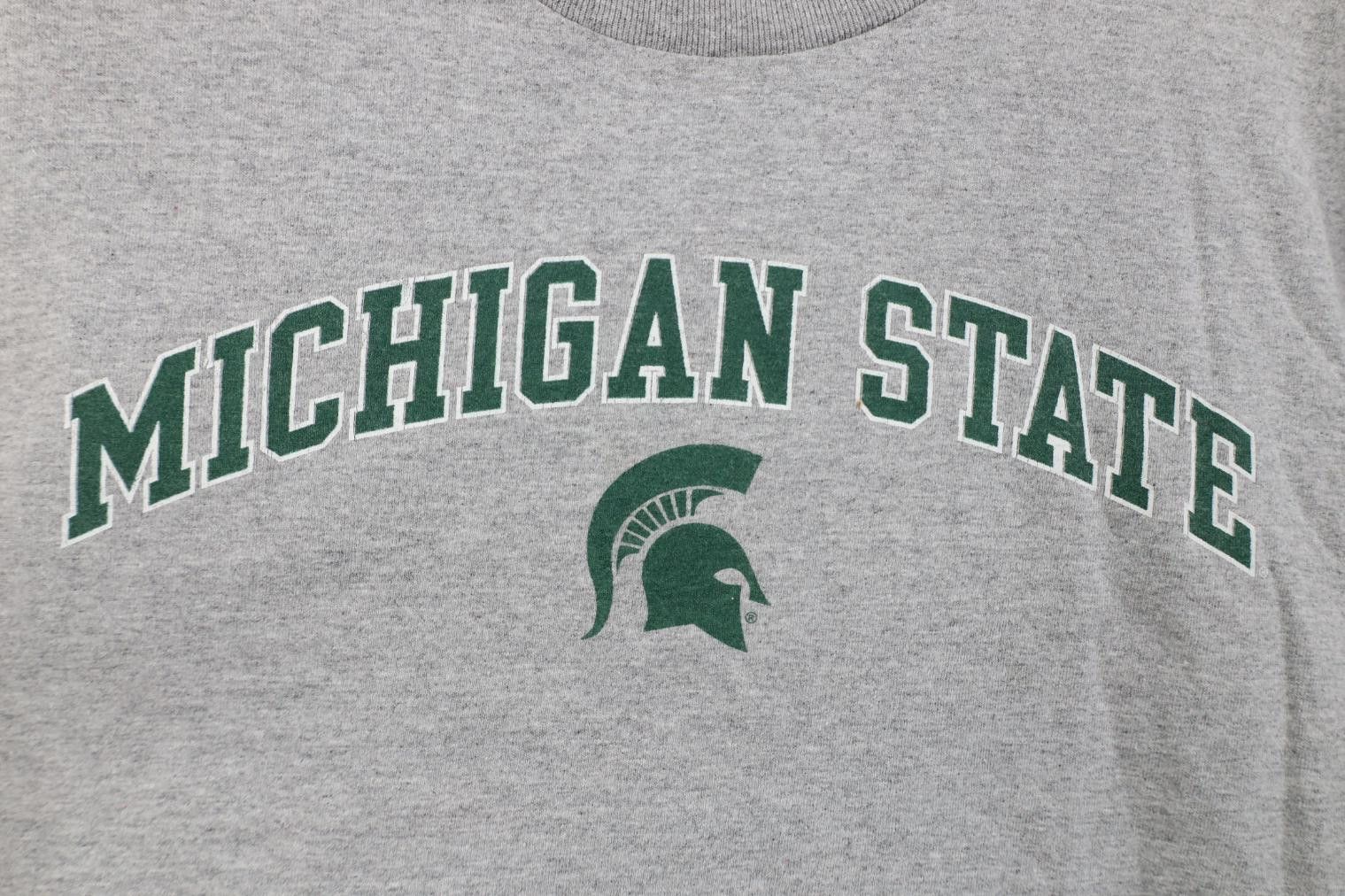 Vintage Vintage 90s Y2K Michigan State University T-Shirt Gray Size US XL / EU 56 / 4 - 4 Thumbnail