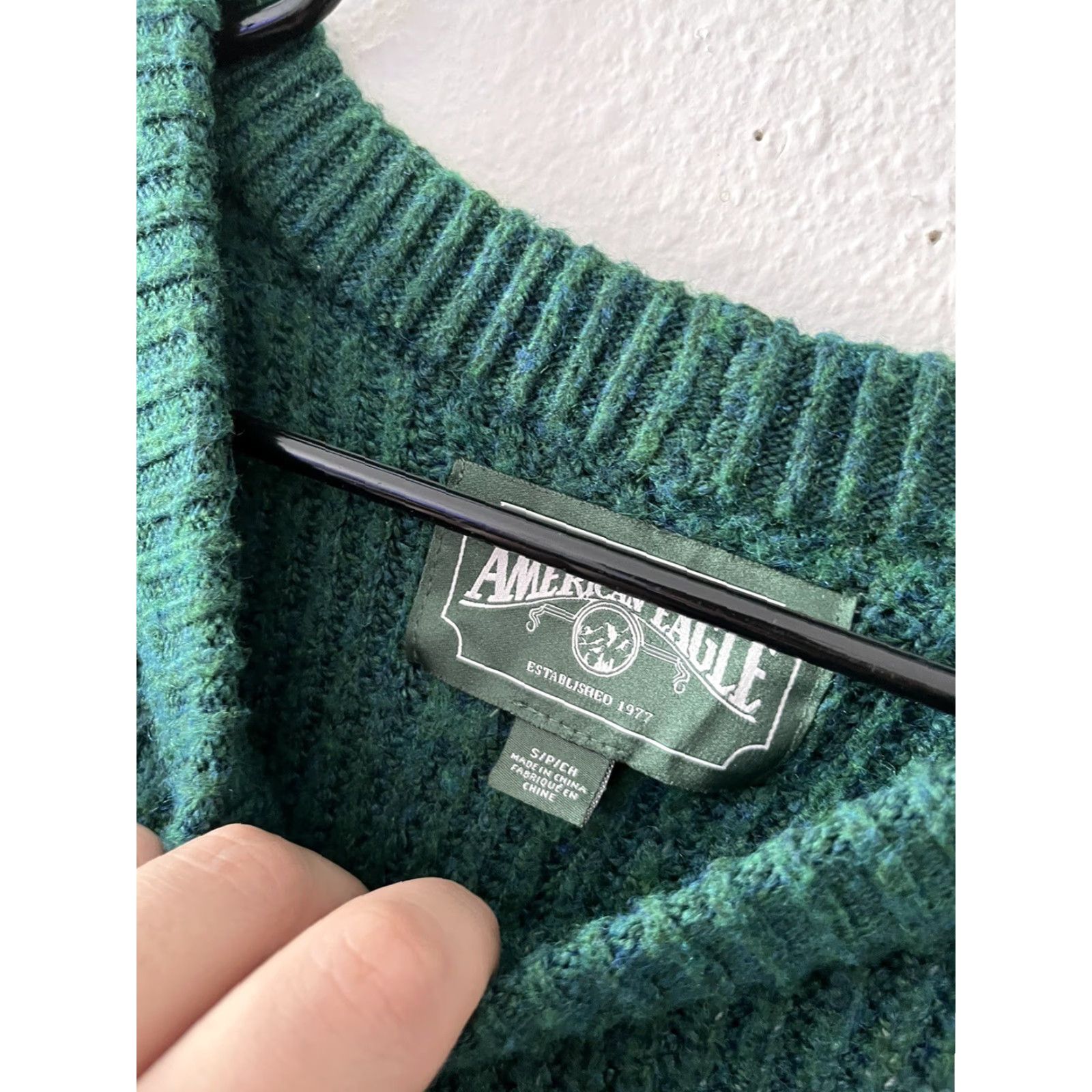 American Eagle Outfitters VINTAGE American Eagle Green Tightknit Sweater Womens Small Size S / US 4 / IT 40 - 2 Thumbnail