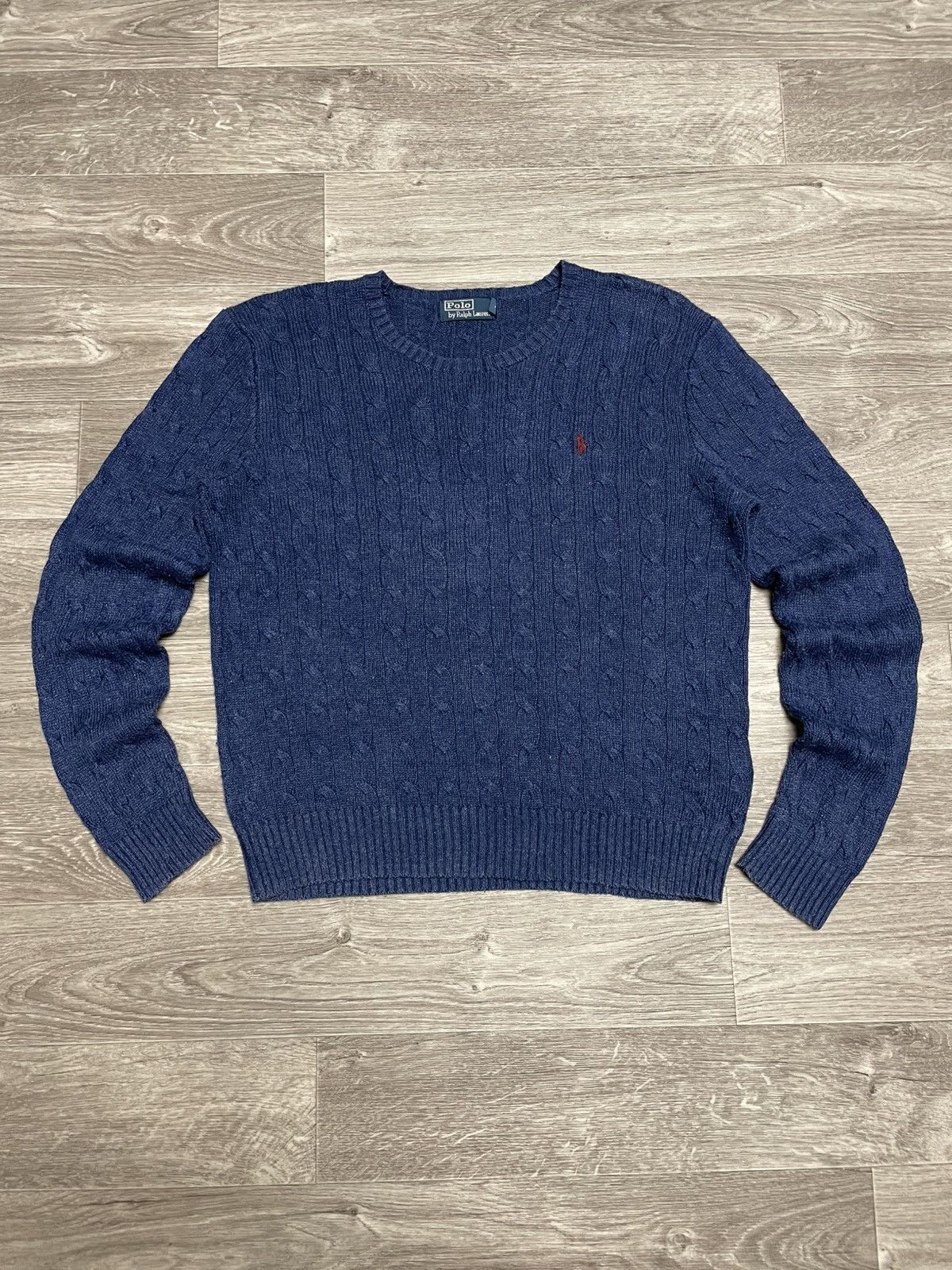 Polo Ralph Lauren Vintage Polo Ralph Lauren 100% Silk Cable Knit Sweater Size L / US 10 / IT 46 - 1 Thumbnail