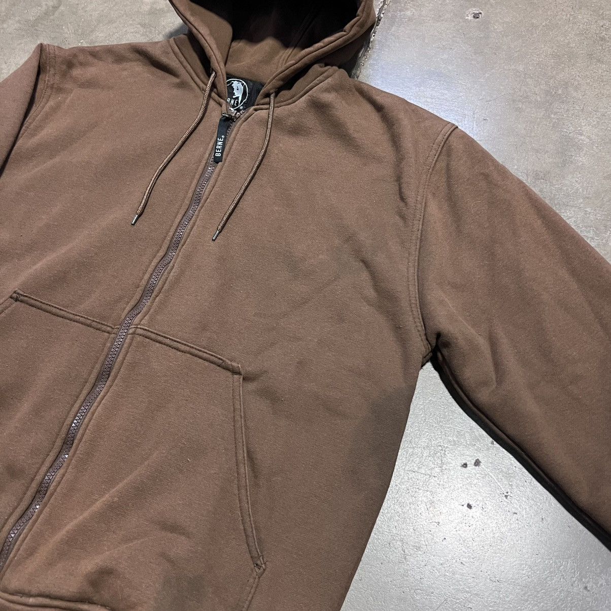 Vintage Vintage Berne Thermal Lined Zip Up Hoodie Double Face Faded Size US L / EU 52-54 / 3 - 4 Thumbnail