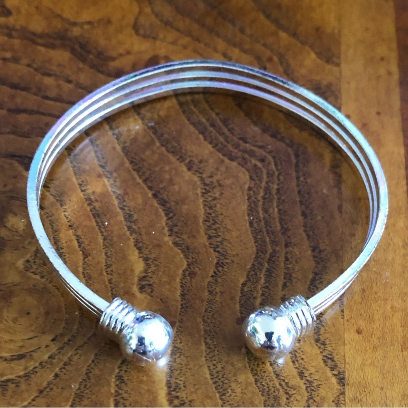 Jewelry Triple bar silver plated magnetic cuff bracelet Size ONE SIZE - 3 Thumbnail