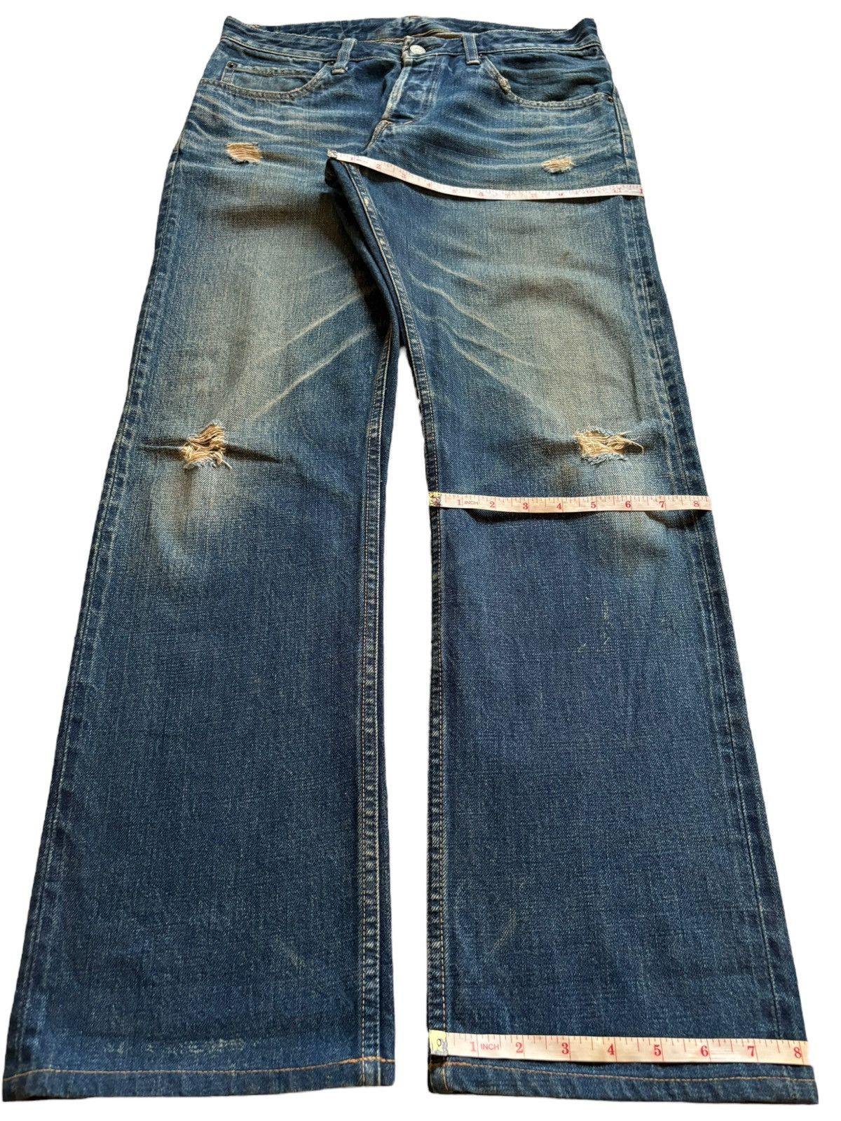 HOLLYWOOD RANCH MARKET Vintage HR Market Selvedge Rusty Mud Wash Loose Jeans Size US 32 / EU 48 - 14 Thumbnail