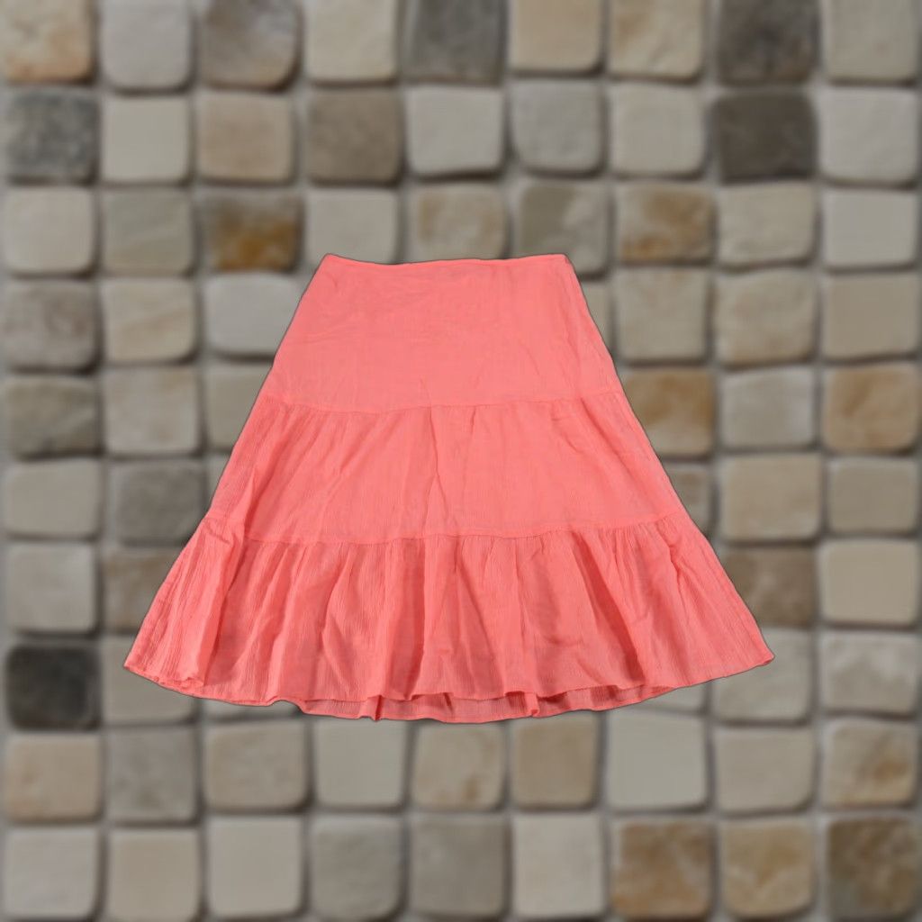 Theory Theory Skirt Womens 0 Pink Midi Cotton Silk Spandex Zipper Flare (Lightweight) Civic 90s? Size 25" / US 0 / IT 36 - 1 Thumbnail
