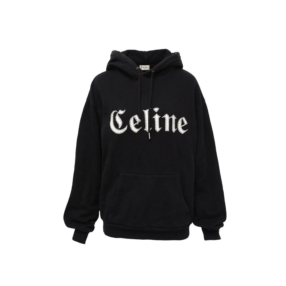 ち*ん様 CELINE by Hedi Studded Logo Sweatsh Celine Celine 2023 Studded Logo Pullover Hoodie | Grailed