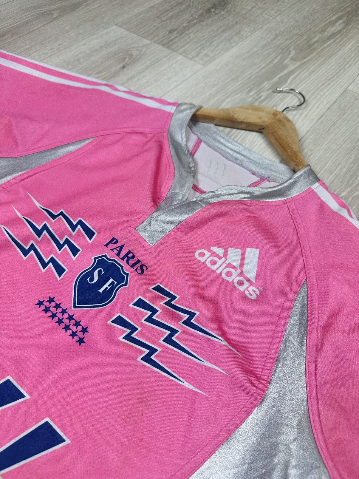 Adidas Vintage Rugby France Paris SF Jersey Blokecore 2007 Size US L / EU 52-54 / 3 - 4 Thumbnail