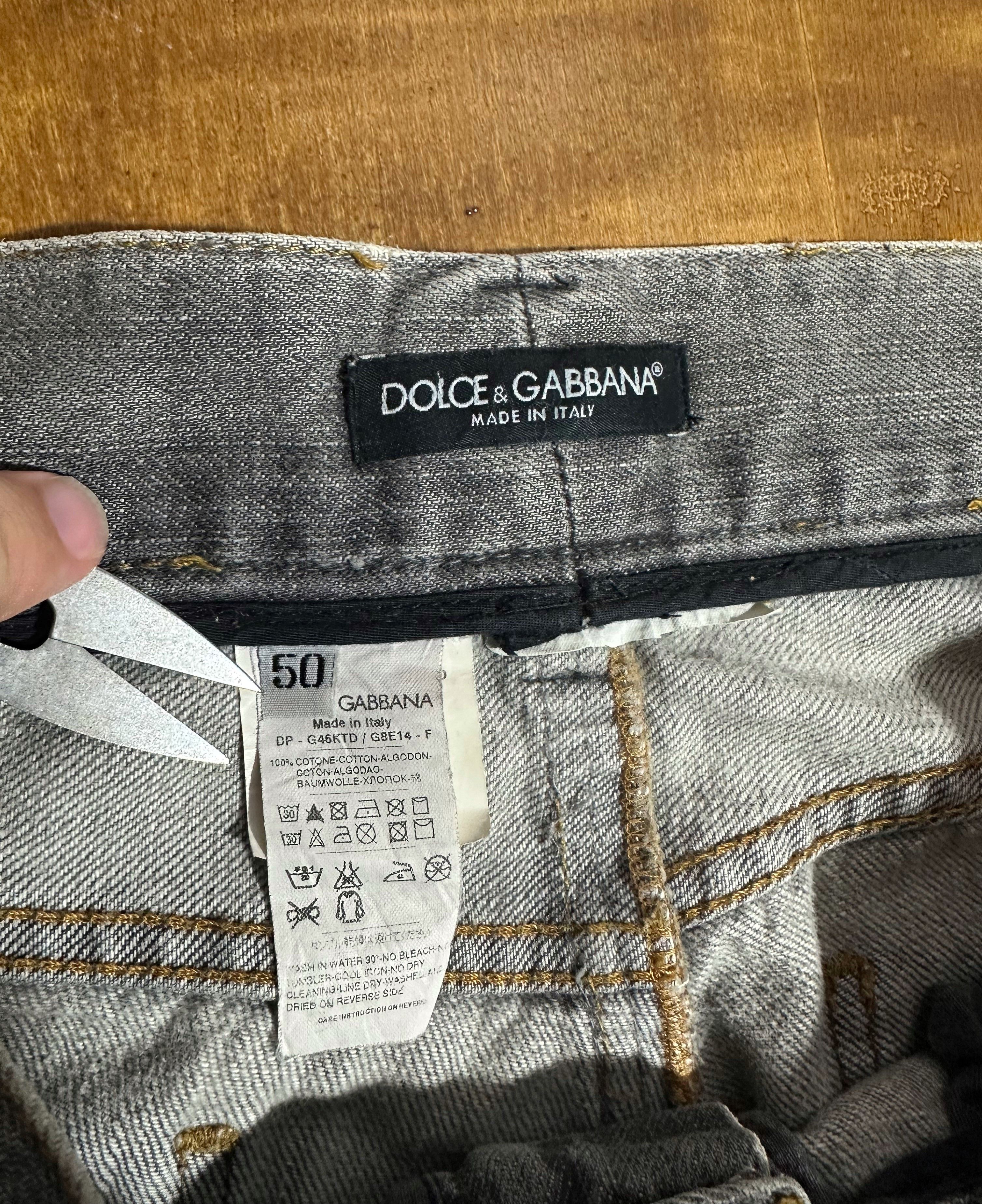 Dolce & Gabbana Dolce & Gabbana D&G Men’s Grey Distressed Ripped Jeans Size US 34 / EU 50 - 7 Thumbnail
