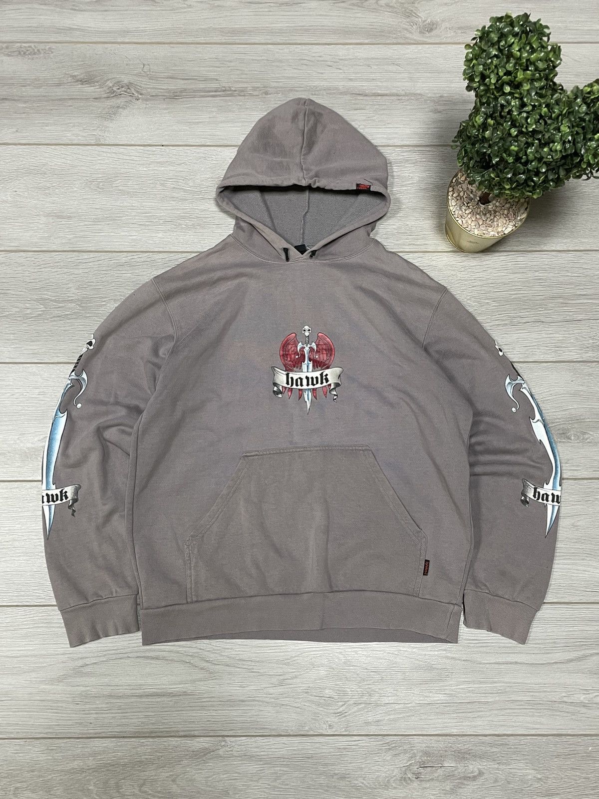 Vintage y2k tony hawk skull 🗡️ Sword 💀 skateboards hoodie Size US M / EU 48-50 / 2 - 3 Thumbnail