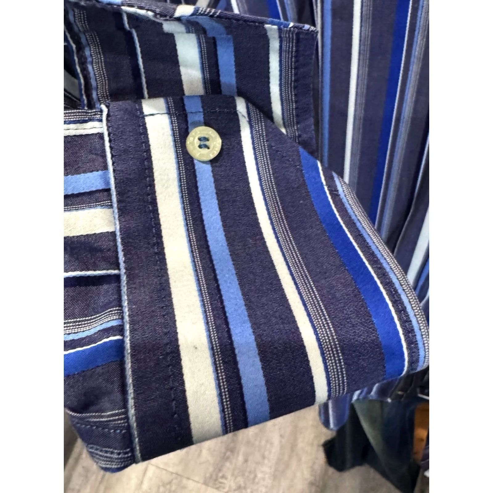 Etro Etro Milano Bold Stripe Shirt XL Men Short Sleeve Multicolor 17.5 x 36/37 Size US XL / EU 56 / 4 - 5 Thumbnail